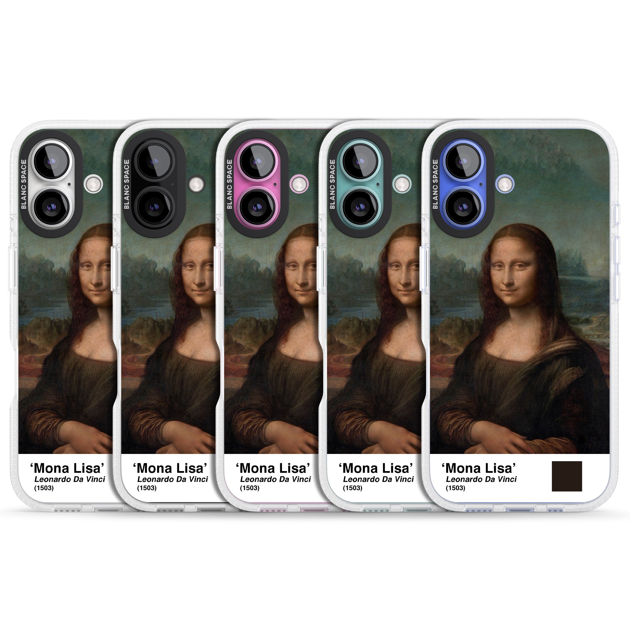 Mona Lisa iPhone 16 / 16 Plus Clear Case Impact Air - Blanc Space