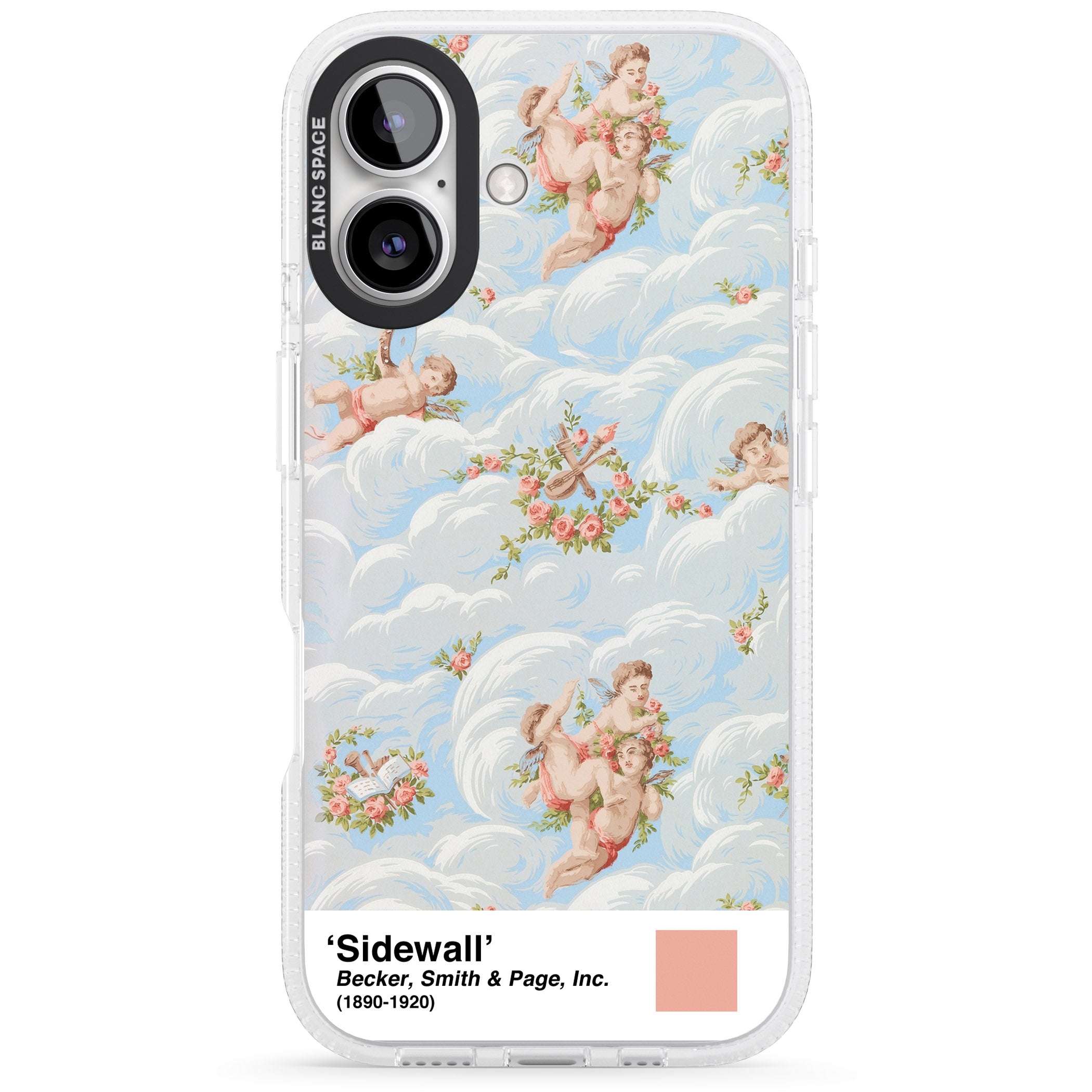 Sidewall iPhone 16 / 16 Plus Clear Case Impact Air - Blanc Space