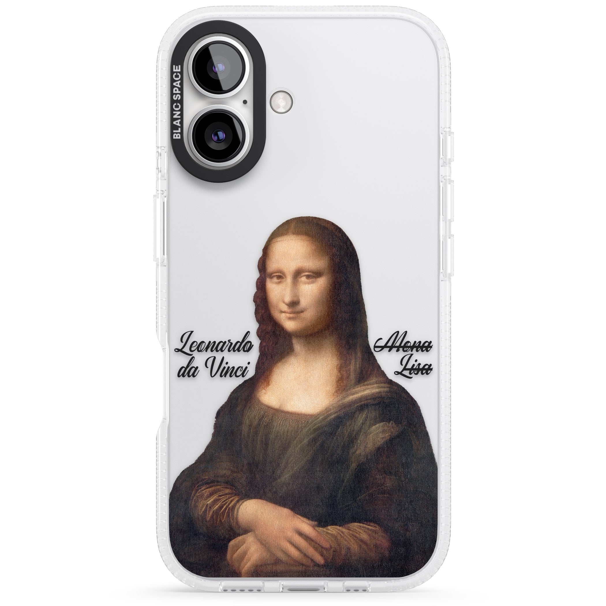 Mona Lisa Cutout iPhone 16 / 16 Plus Clear Case Impact Air - Blanc Space