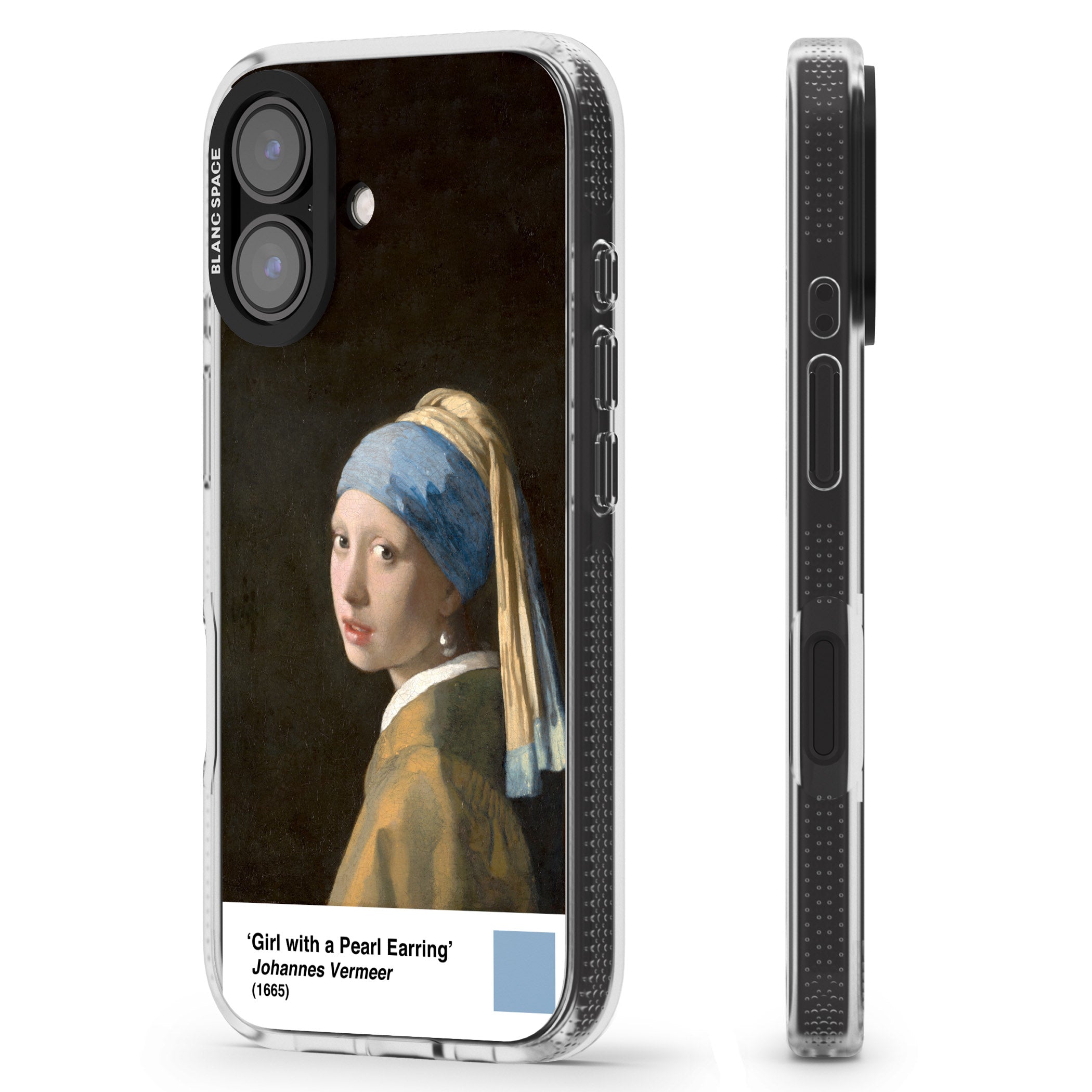 Girl with a Pearl Earring iPhone 16 / 16 Plus Clear Case Impact Air - Blanc Space
