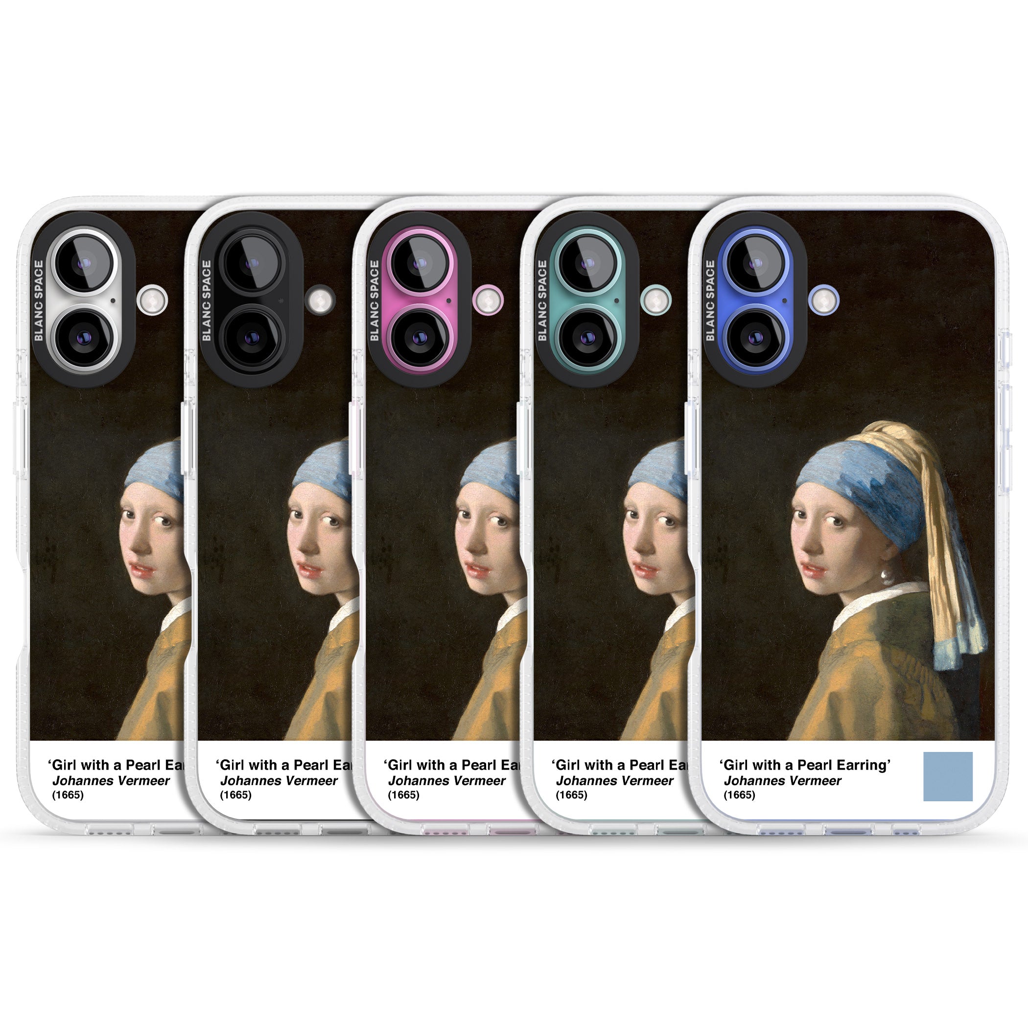 Girl with a Pearl Earring iPhone 16 / 16 Plus Clear Case Impact Air - Blanc Space