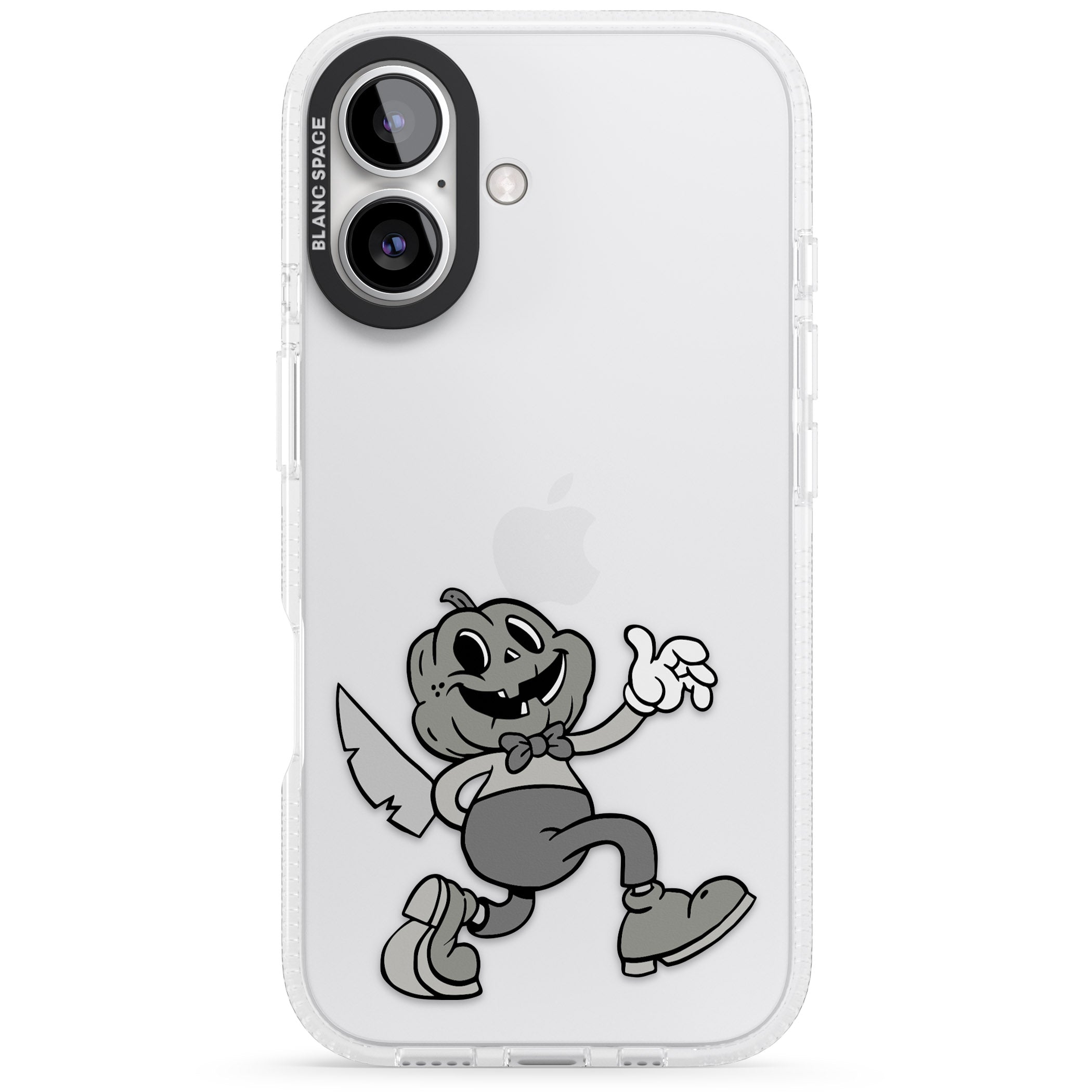 Jack o' slasher iPhone 16 / 16 Plus Clear Case Impact Air - Blanc Space