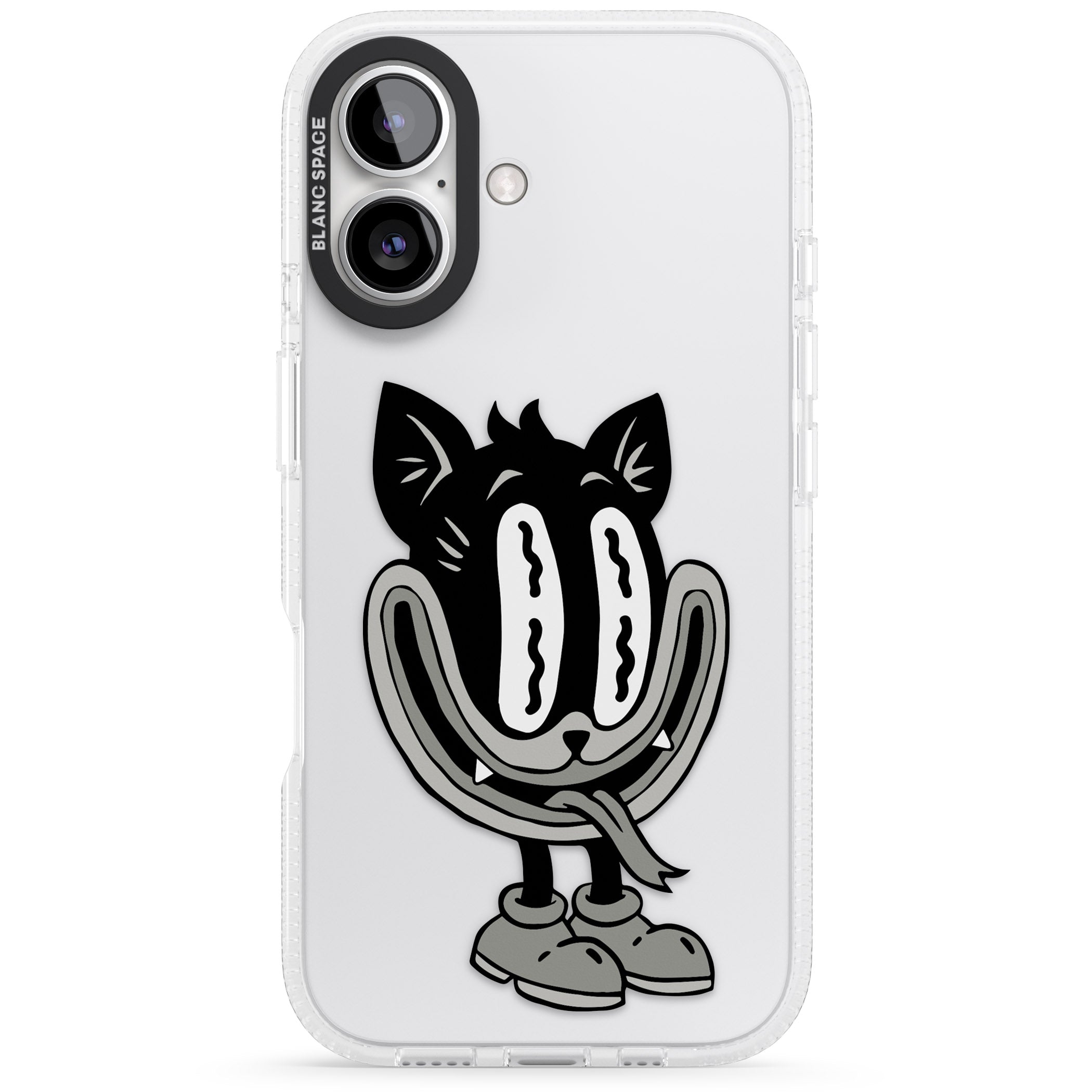 Faded Feline iPhone 16 / 16 Plus Clear Case Impact Air - Blanc Space