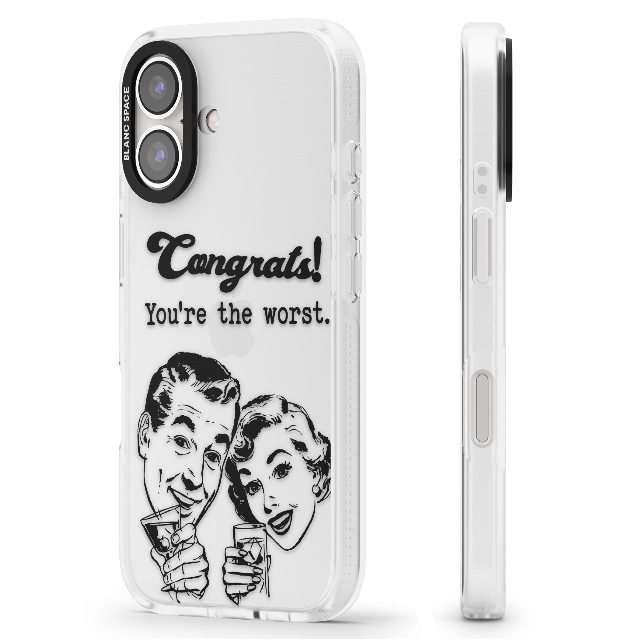 Congrats! You're the worst iPhone 16 / 16 Plus Clear Case Impact Air - Blanc Space