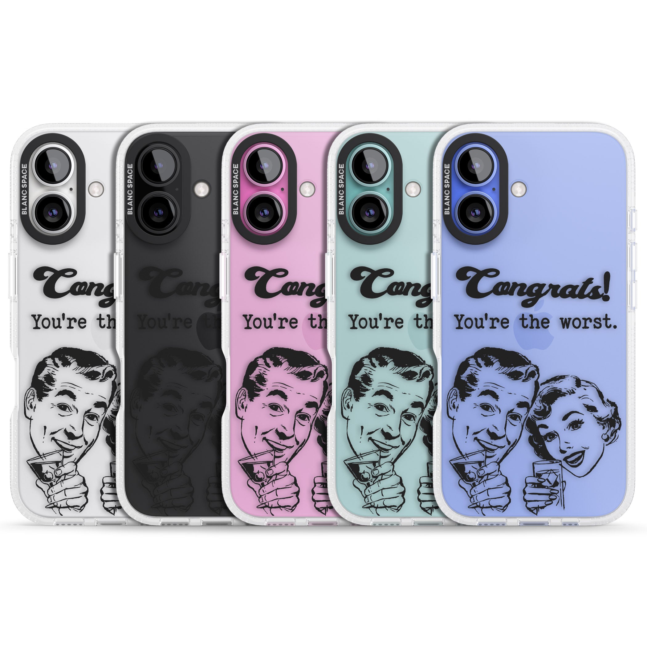 Congrats! You're the worst iPhone 16 / 16 Plus Clear Case Impact Air - Blanc Space
