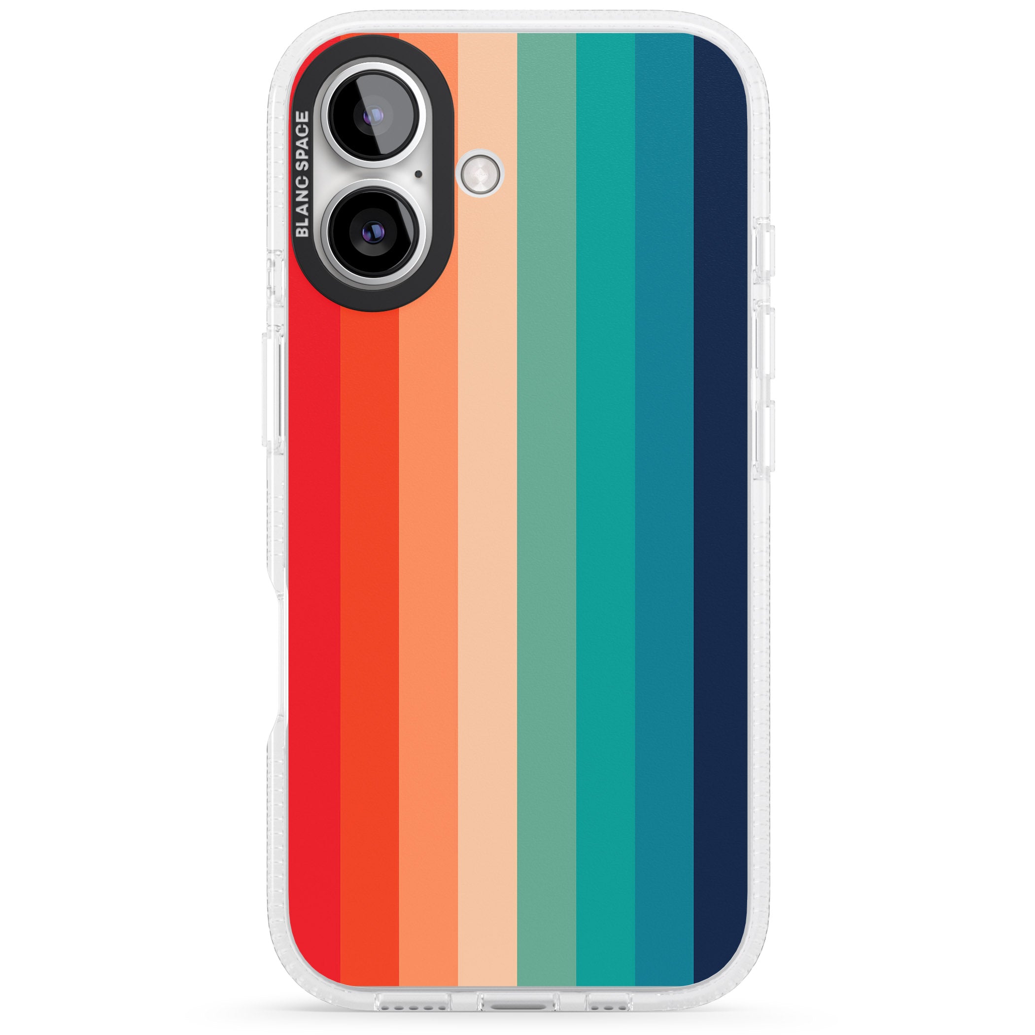 Retro 70's Colour Palette iPhone 16 / 16 Plus Clear Case Impact Air - Blanc Space