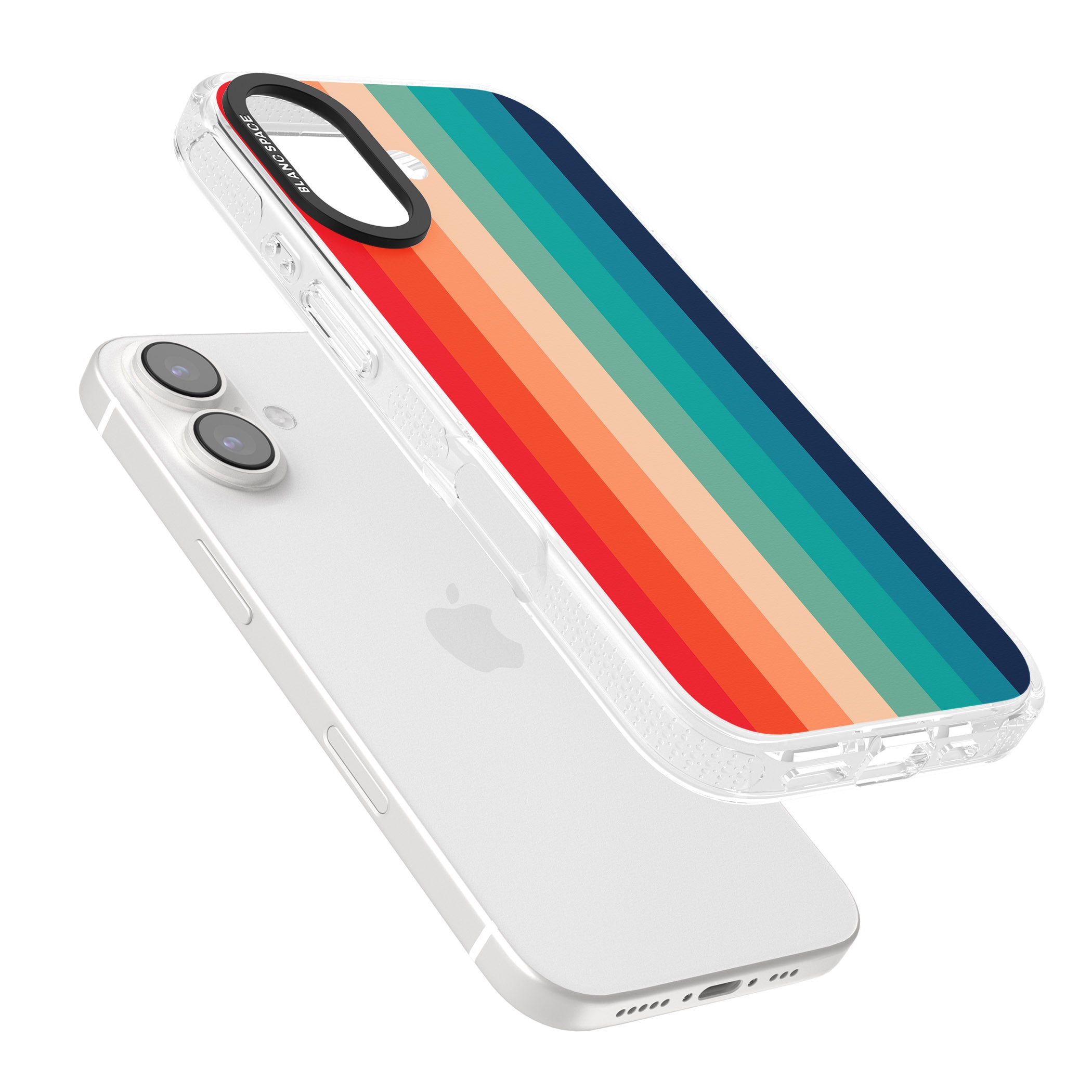 Retro 70's Colour Palette iPhone 16 / 16 Plus Clear Case Impact Air - Blanc Space