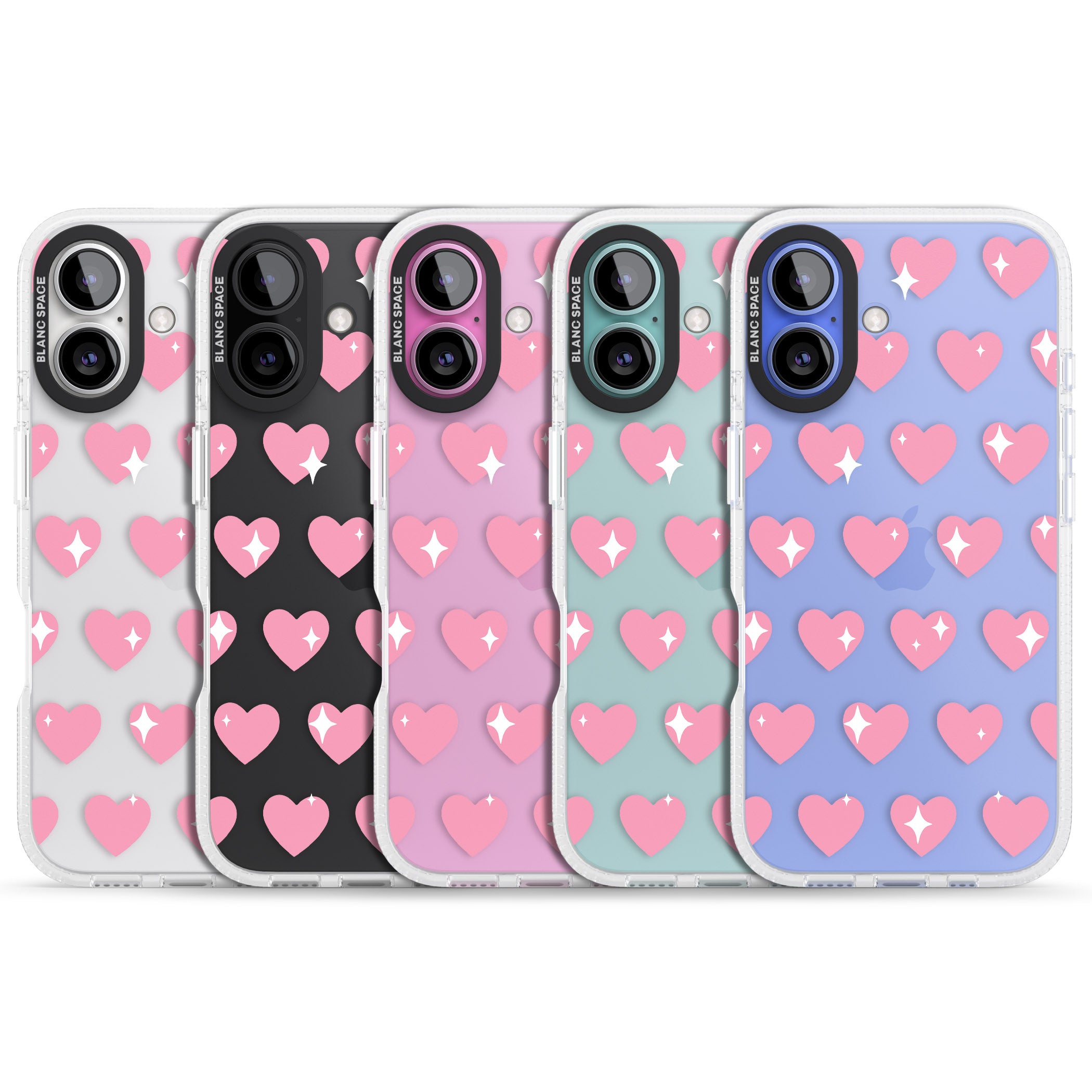 Sweet Hearts iPhone 16 / 16 Plus Clear Case Impact Air - Blanc Space