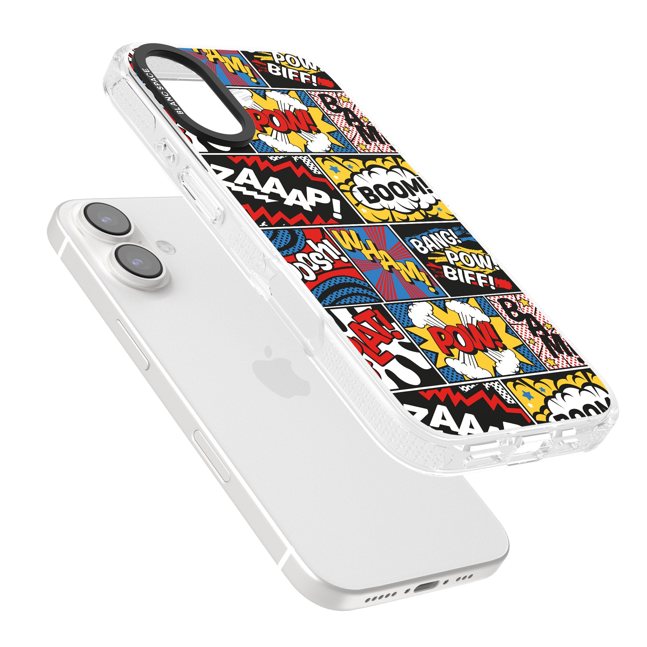Onomatopoeia iPhone 16 / 16 Plus Clear Case Impact Air - Blanc Space