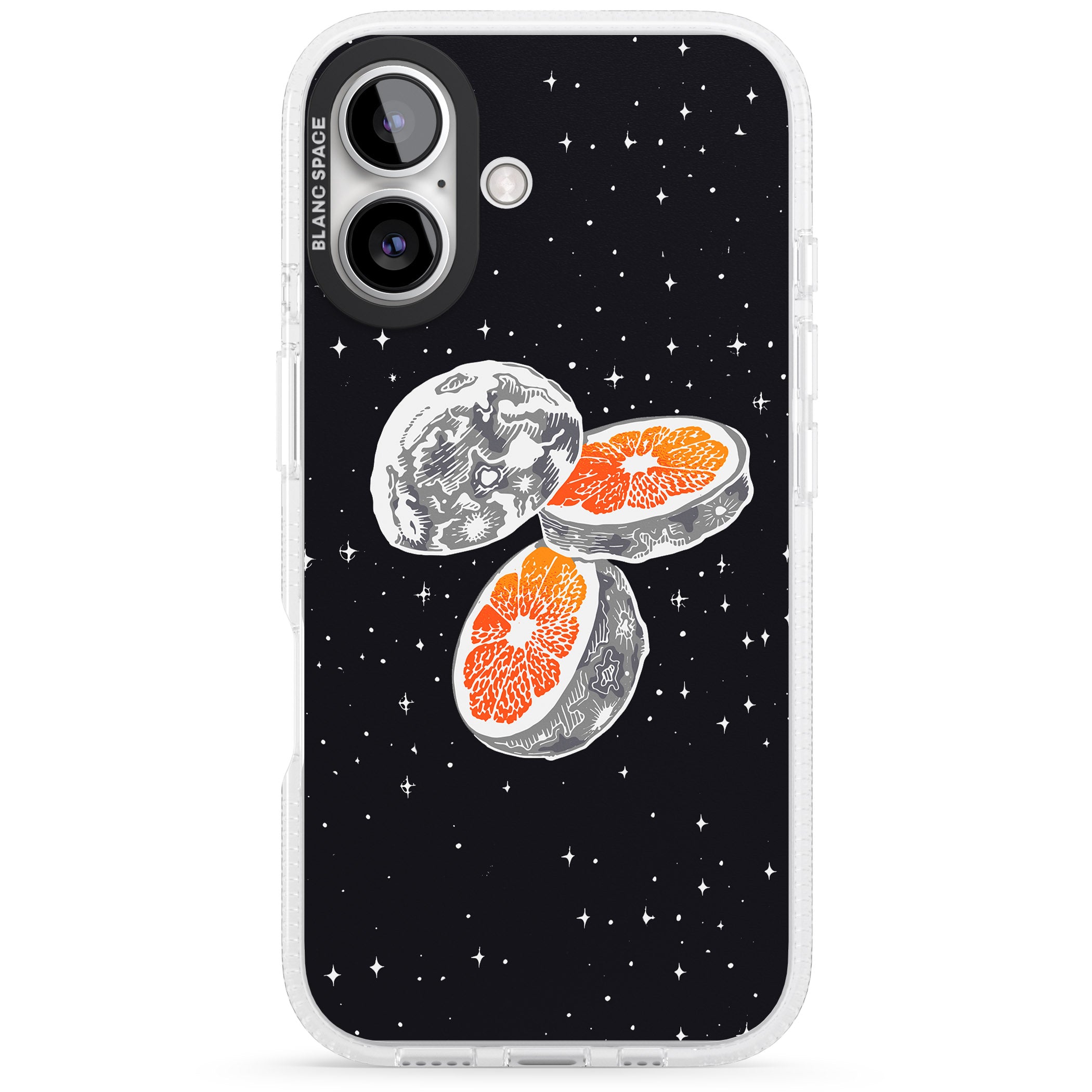 Blood Orange Moon iPhone 16 / 16 Plus Clear Case Impact Air - Blanc Space