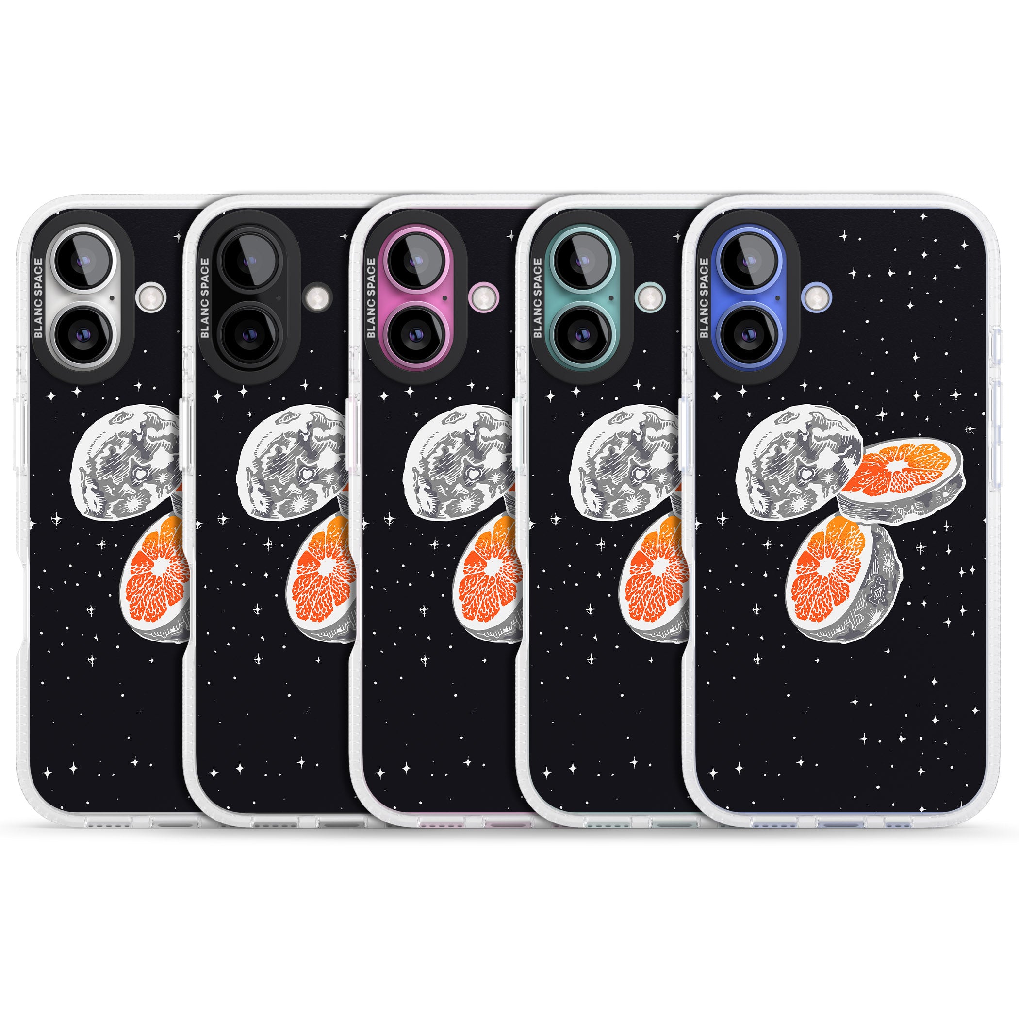 Blood Orange Moon iPhone 16 / 16 Plus Clear Case Impact Air - Blanc Space