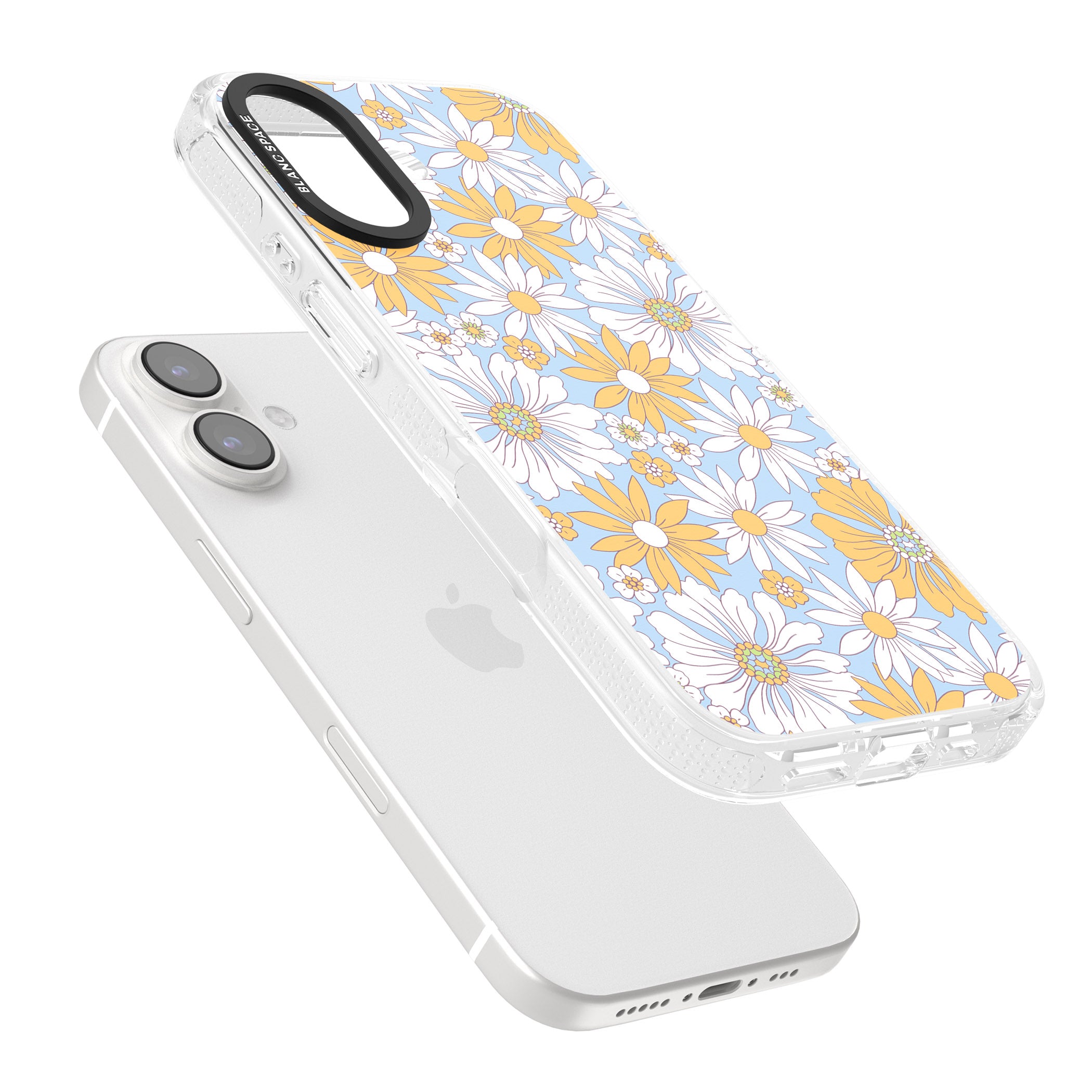 Summers Day Flower Mix iPhone 16 / 16 Plus Clear Case Impact Air - Blanc Space