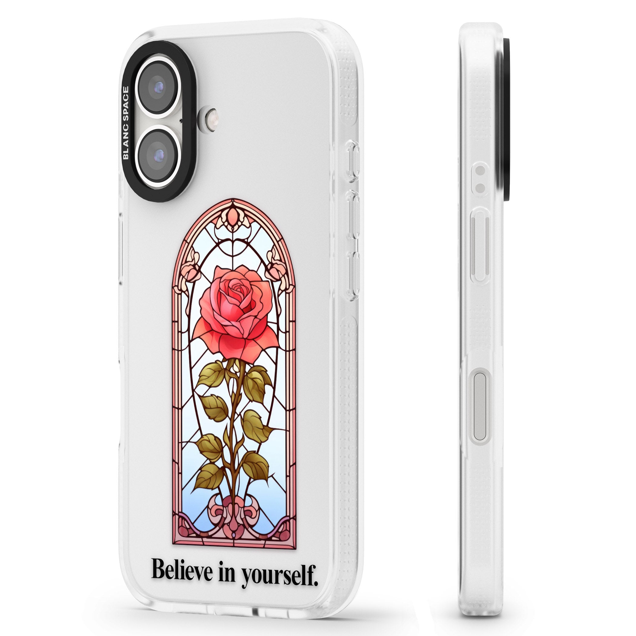 Believe in yourself iPhone 16 / 16 Plus Clear Case Impact Air - Blanc Space