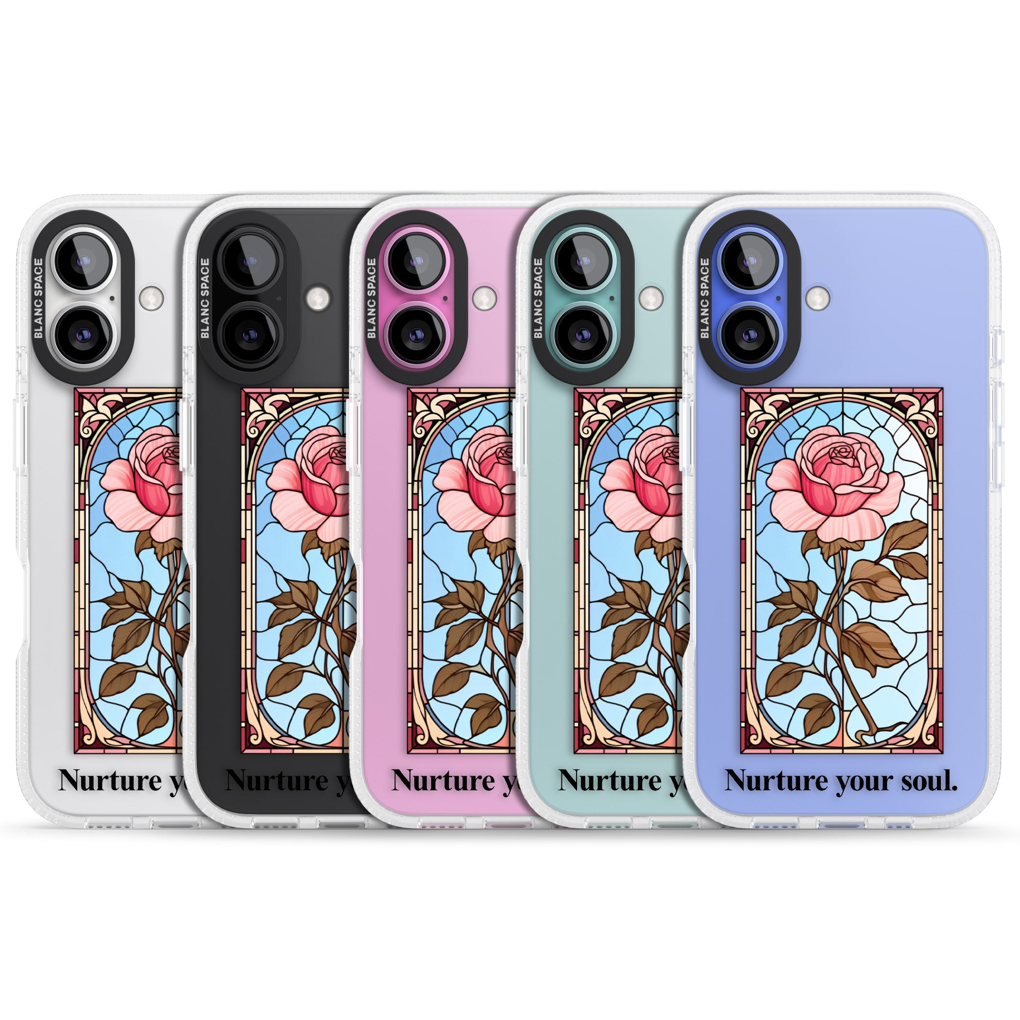 Nurture your soul iPhone 16 / 16 Plus Clear Case Impact Air - Blanc Space