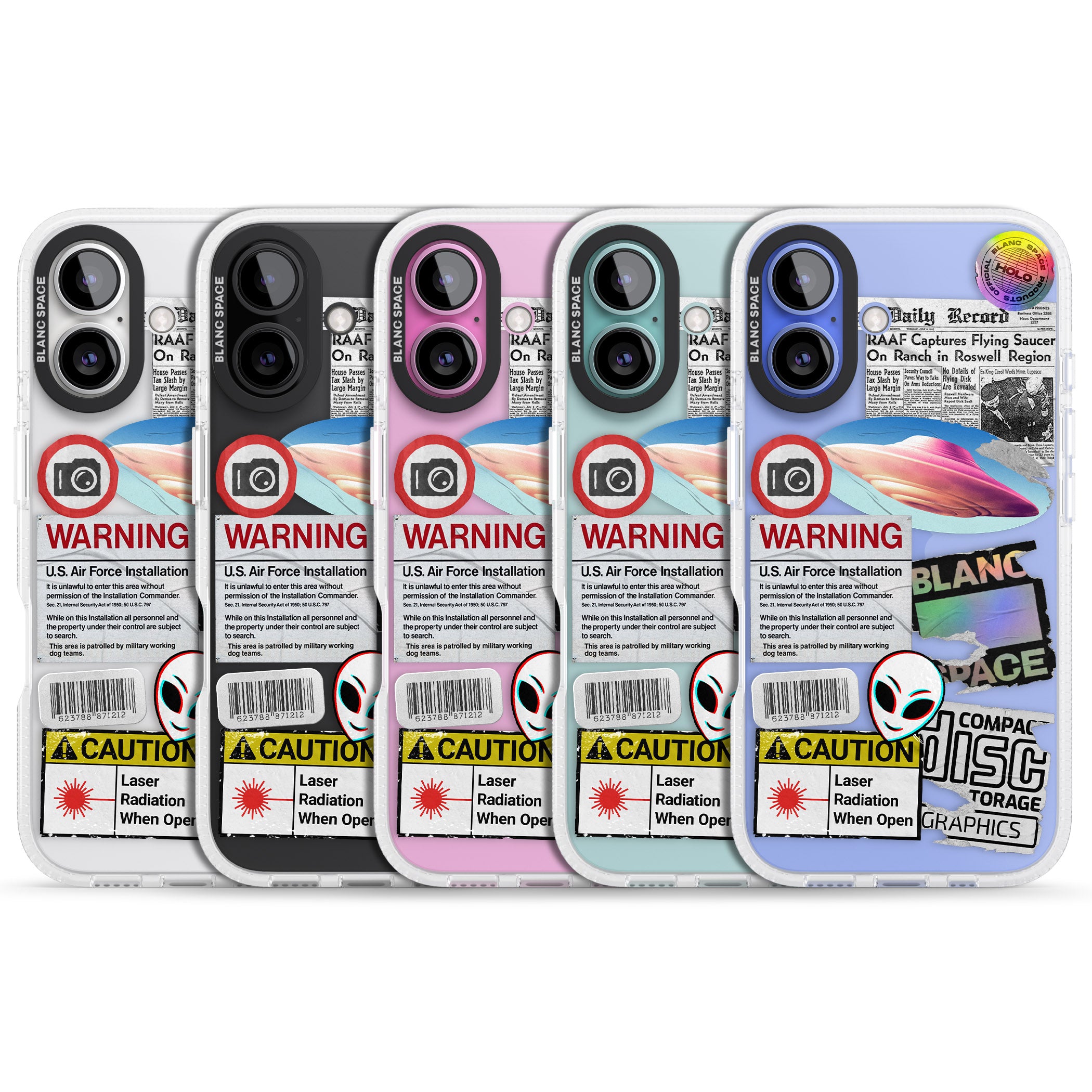 Cosmic Encounters iPhone 16 / 16 Plus Clear Case Impact Air - Blanc Space