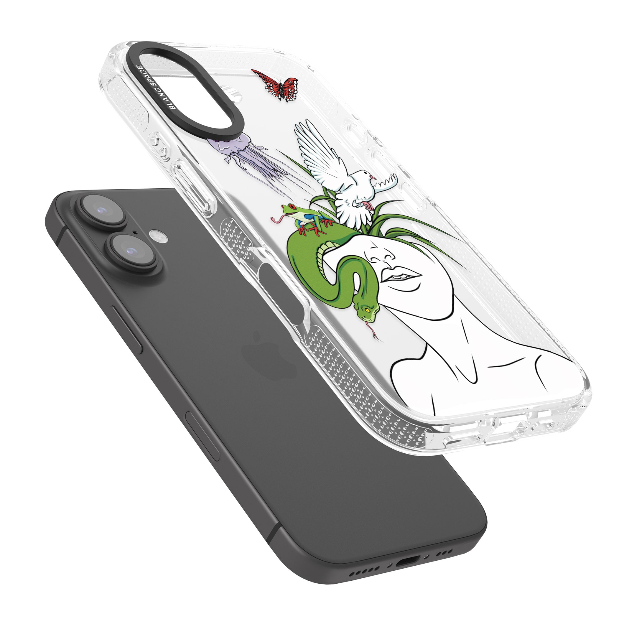 Wild Thoughts iPhone 16 / 16 Plus Clear Case Impact Air - Blanc Space