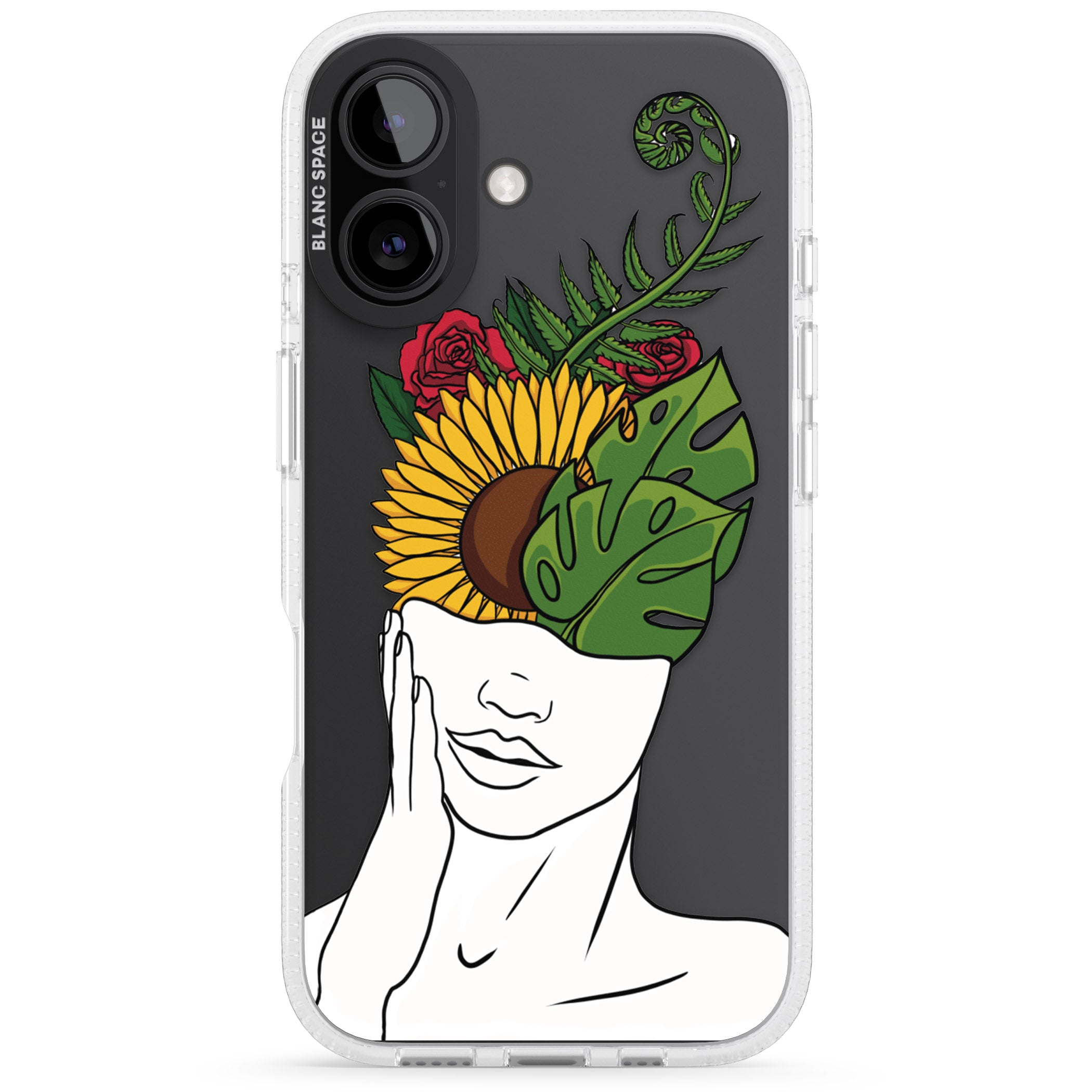 Let The Mind Flourish iPhone 16 / 16 Plus Clear Case Impact Air - Blanc Space