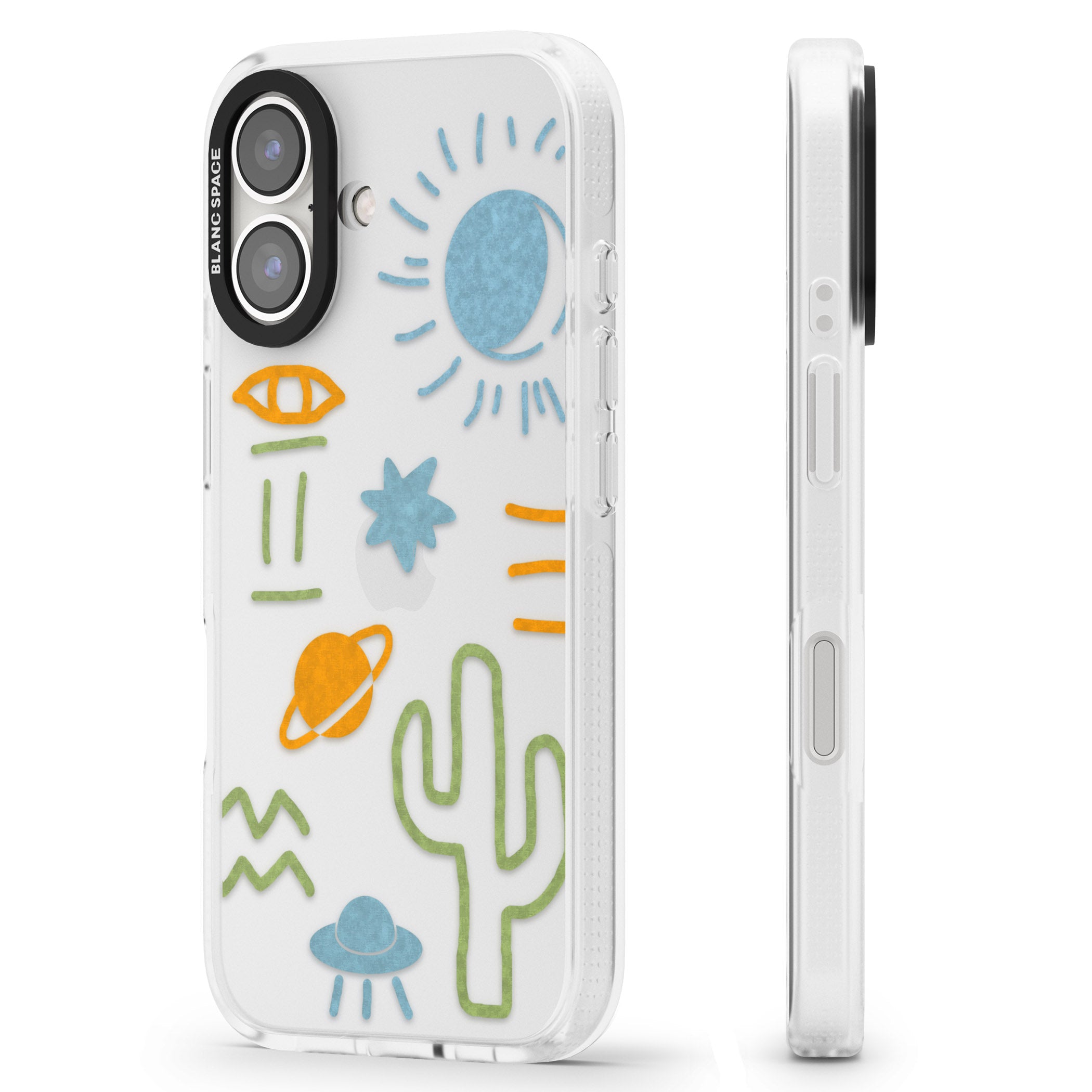 Summer Heat iPhone 16 / 16 Plus Clear Case Impact Air - Blanc Space