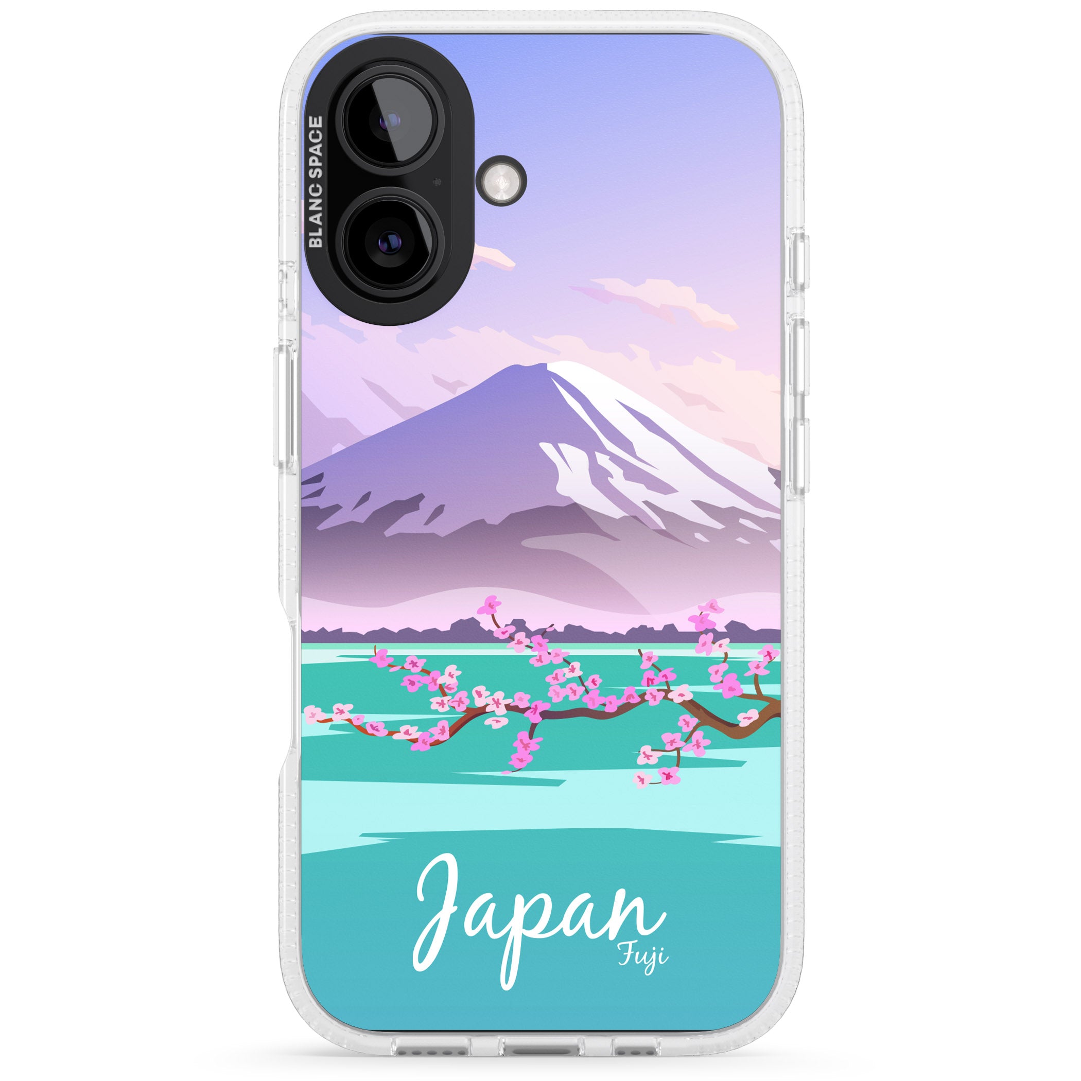 Vintage Travel Poster Japan iPhone 16 / 16 Plus Clear Case Impact Air - Blanc Space