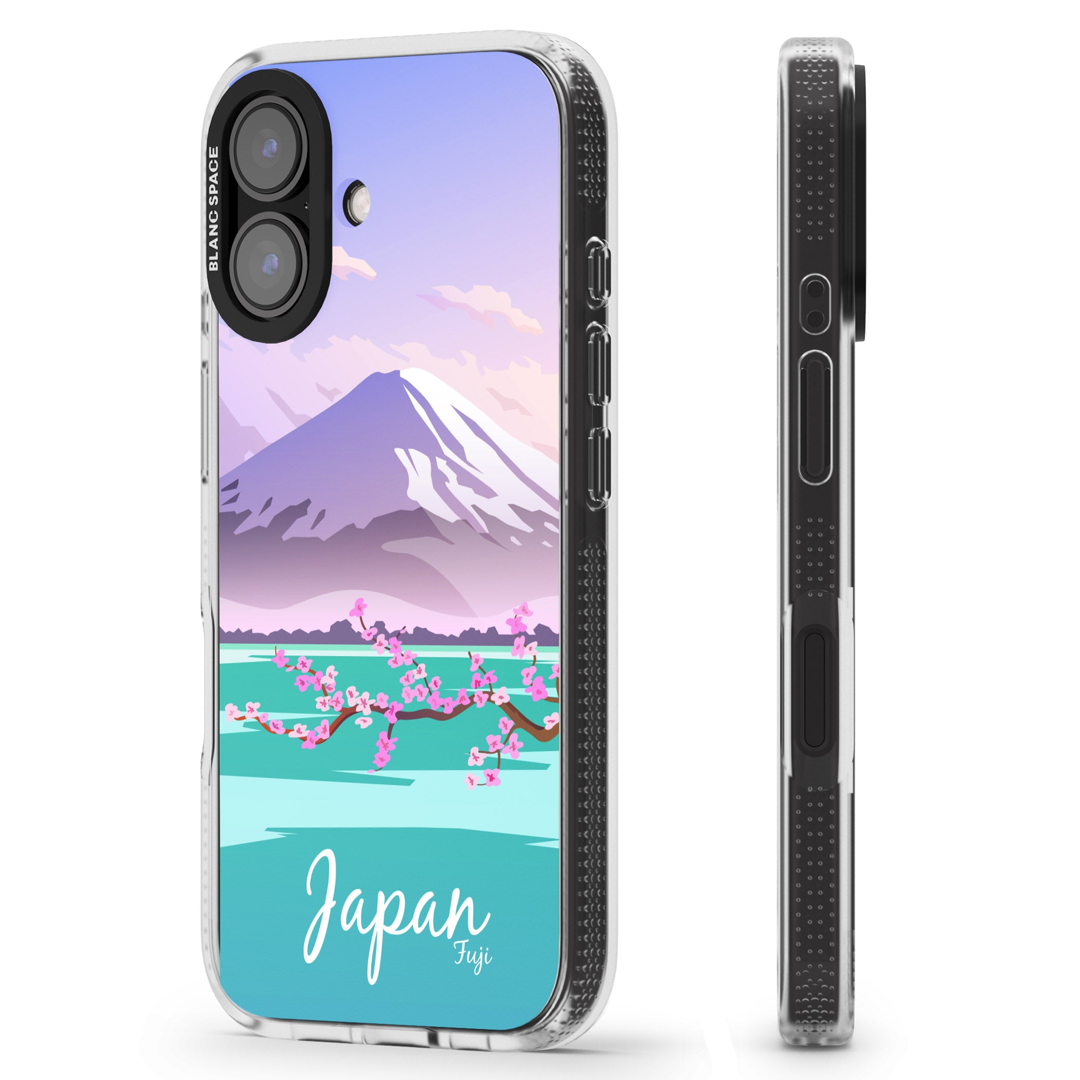 Vintage Travel Poster Japan iPhone 16 / 16 Plus Clear Case Impact Air - Blanc Space