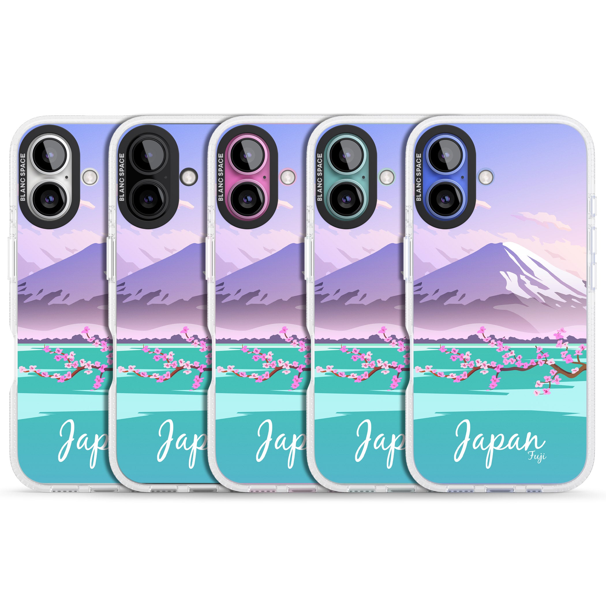 Vintage Travel Poster Japan iPhone 16 / 16 Plus Clear Case Impact Air - Blanc Space