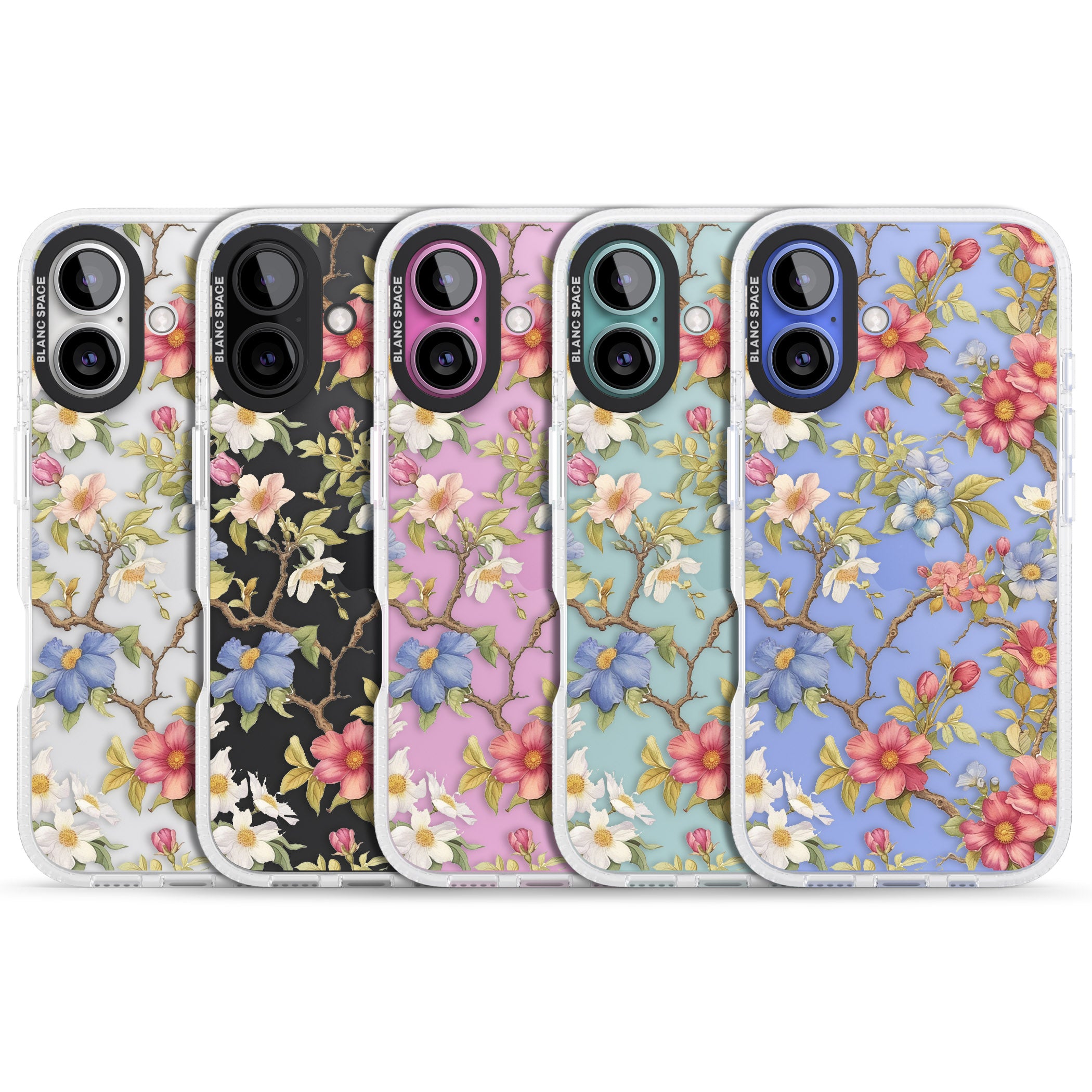 Vintage Vines & Flowers iPhone 16 / 16 Plus Clear Case Impact Air - Blanc Space
