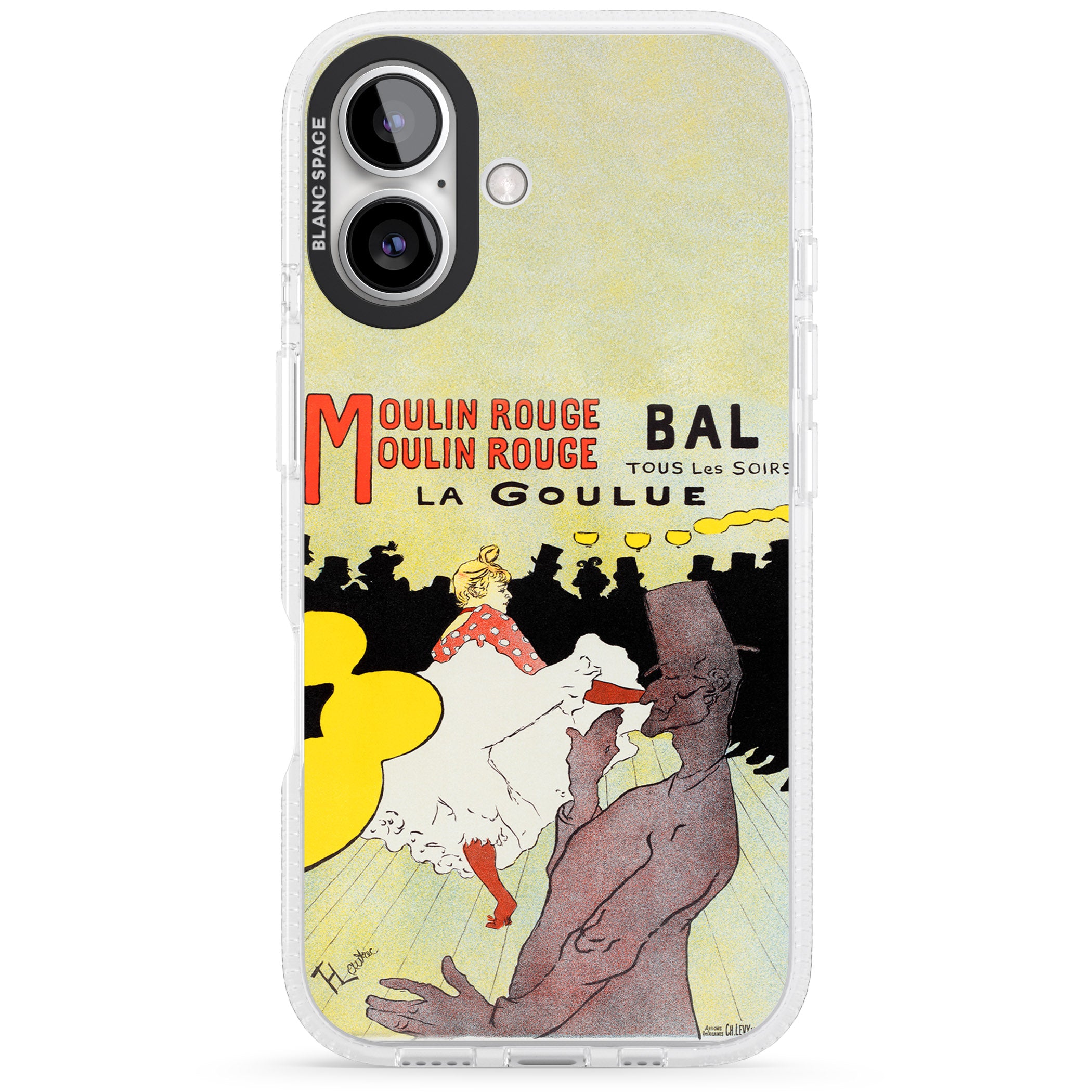 Moulin Rouge Poster iPhone 16 / 16 Plus Clear Case Impact Air - Blanc Space