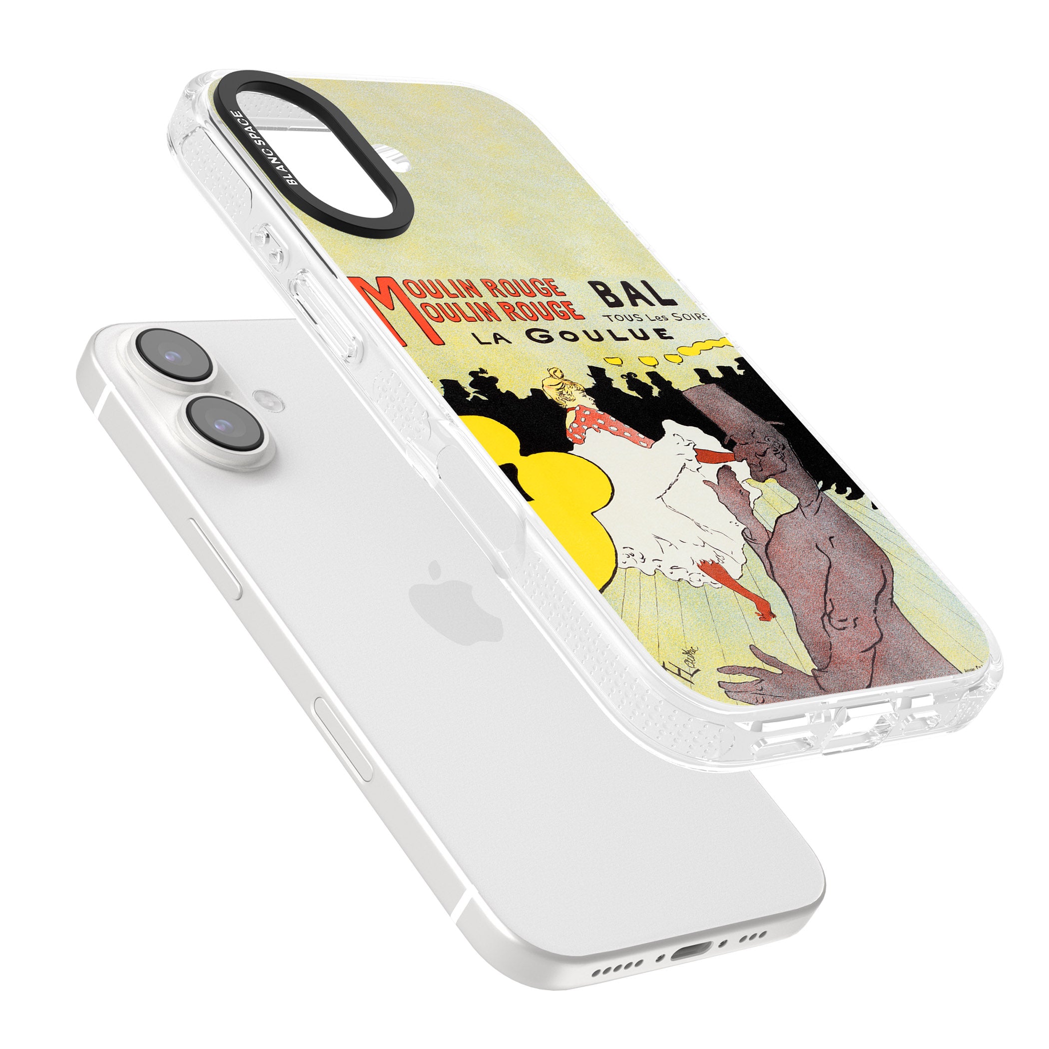 Moulin Rouge Poster iPhone 16 / 16 Plus Clear Case Impact Air - Blanc Space