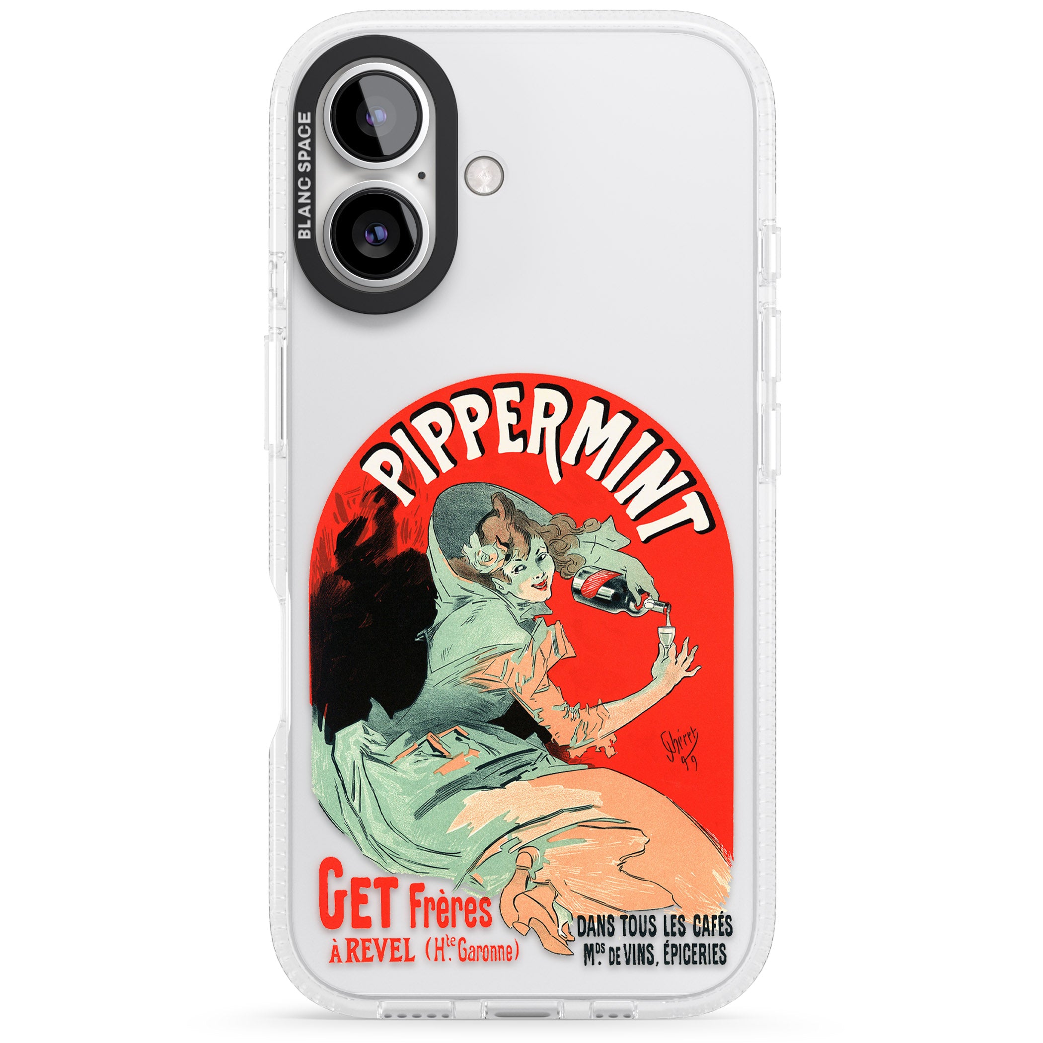 Pippermint Poster iPhone 16 / 16 Plus Clear Case Impact Air - Blanc Space
