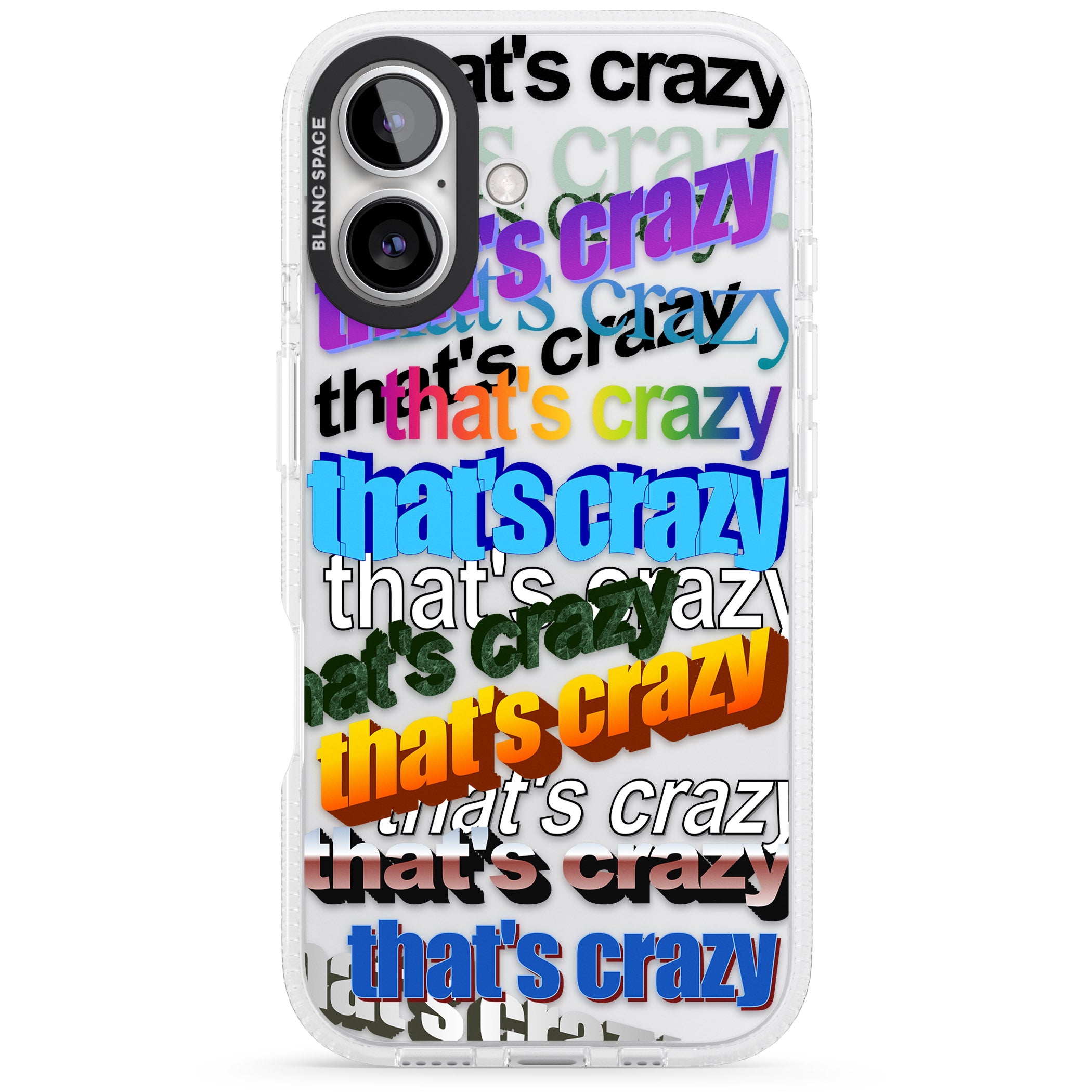 That's Crazy iPhone 16 / 16 Plus Clear Case Impact Air - Blanc Space