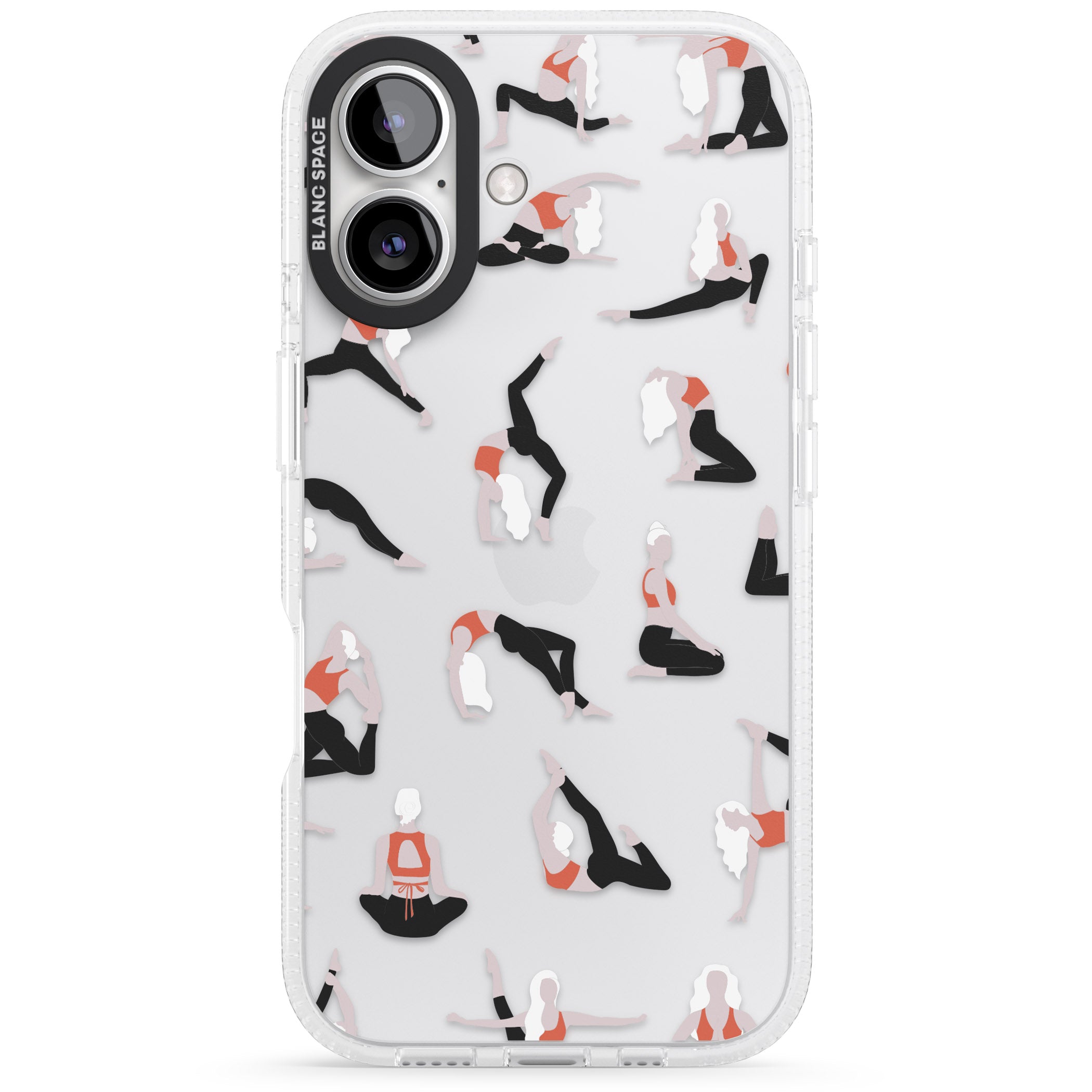 Yoga Poses Clear iPhone 16 / 16 Plus Clear Case Impact Air - Blanc Space