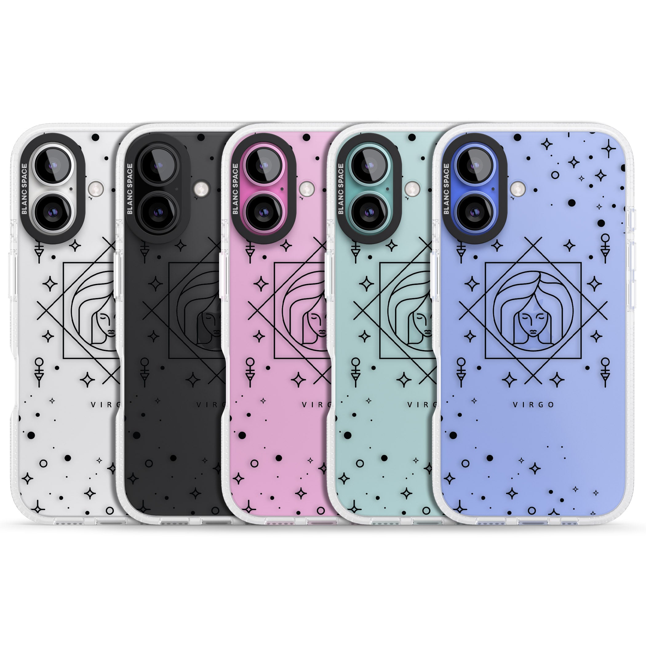 Virgo Emblem - Transparent Design iPhone 16 / 16 Plus Clear Case Impact Air - Blanc Space