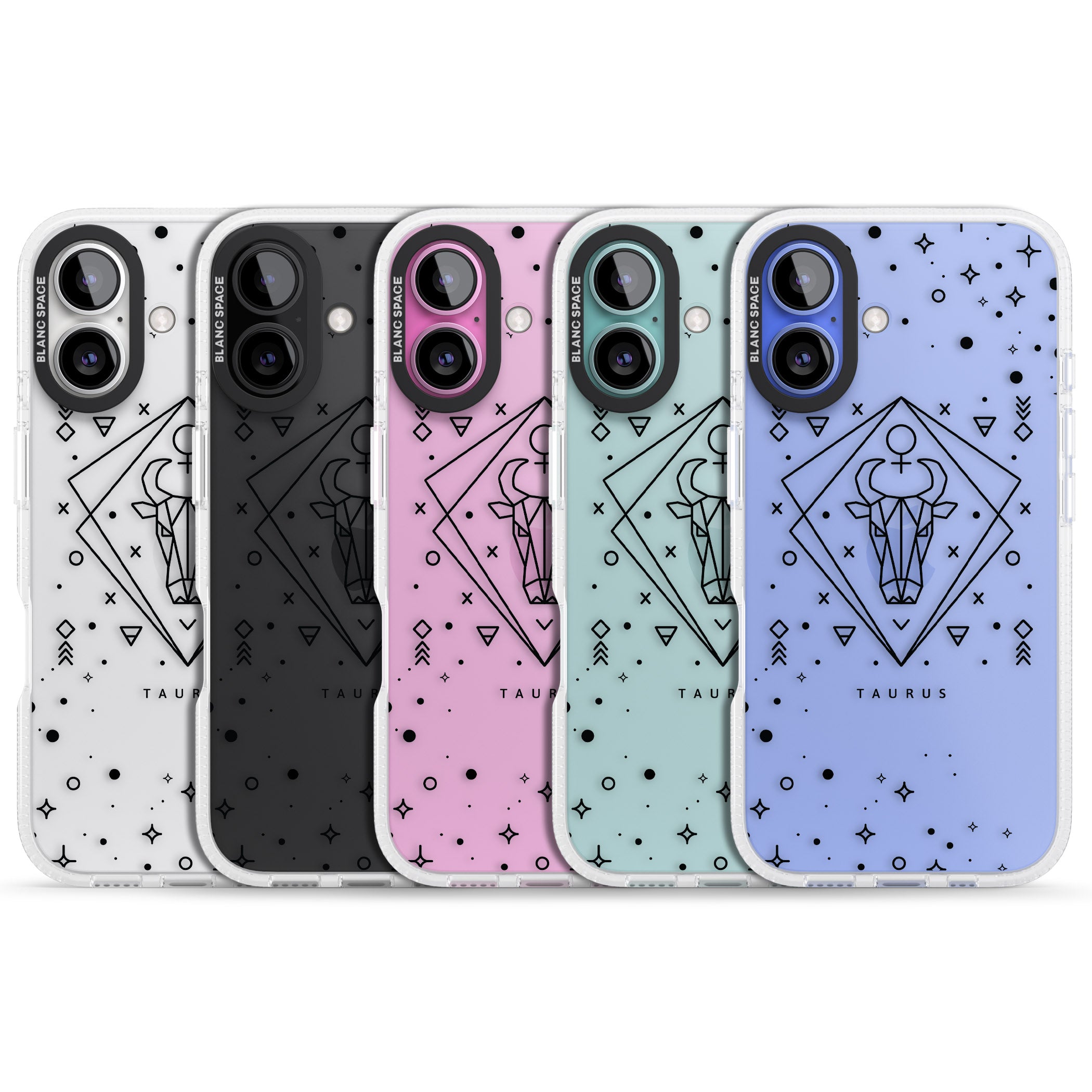 Taurus Emblem - Transparent Design iPhone 16 / 16 Plus Clear Case Impact Air - Blanc Space