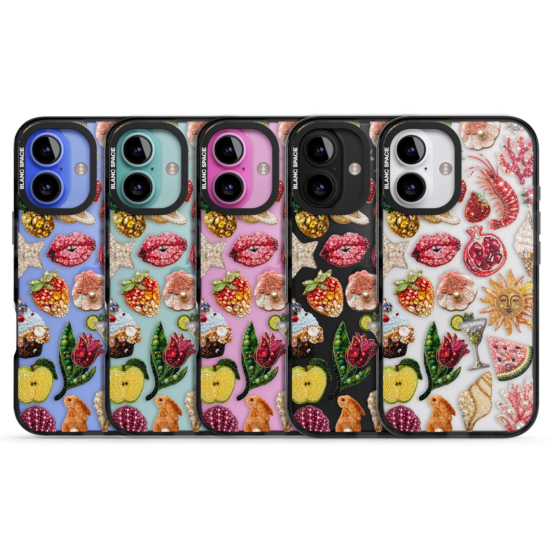 Beaded Riviera coquette iPhone case | Black Impact case for iPhone 16, iPhone 16 Plus