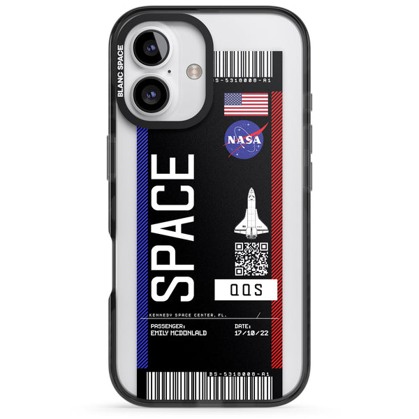 Personalised Nasa Boarding Pass (Dark)