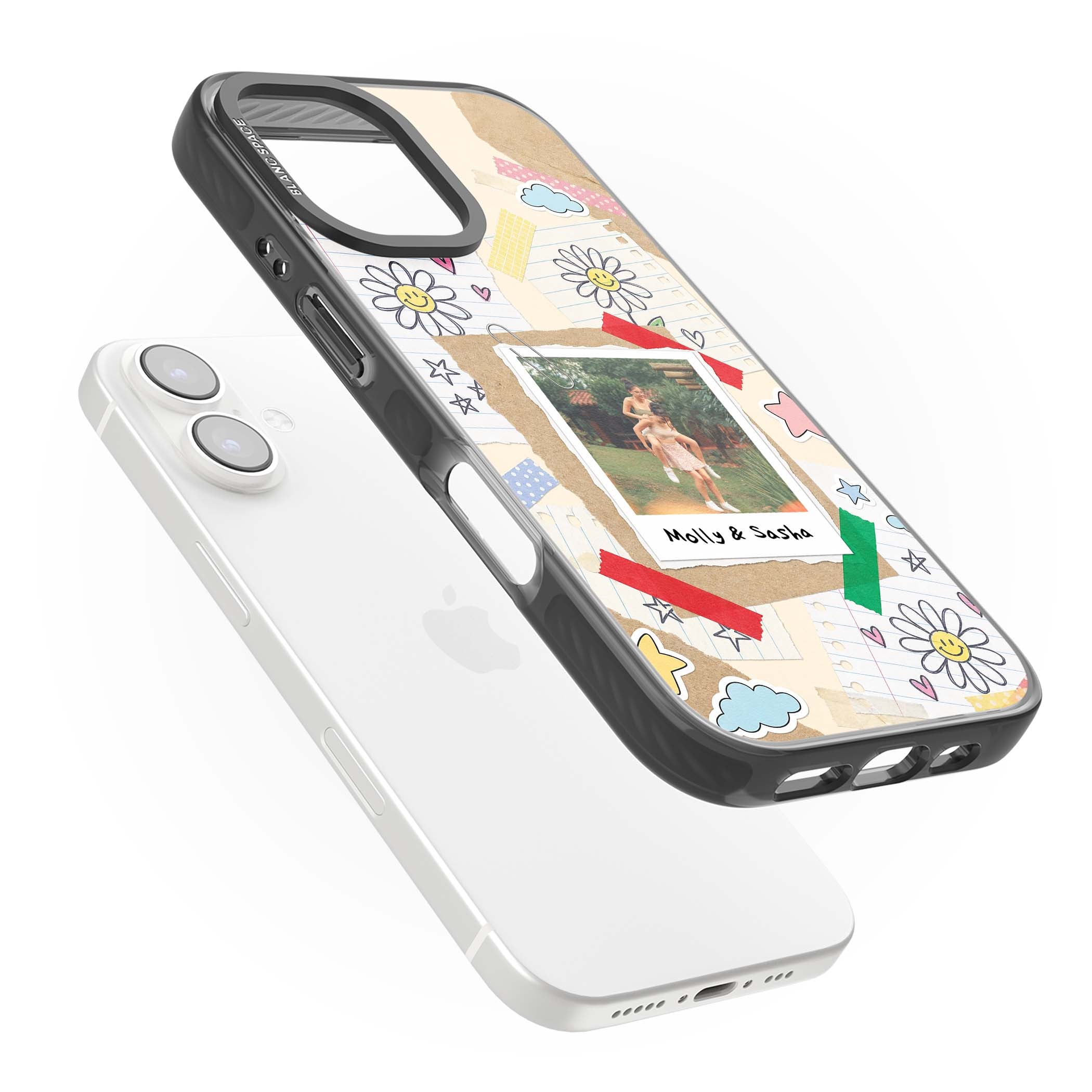 Scrapbook Photo coquette iPhone case | Black Impact case for iPhone 16, iPhone 16 Plus