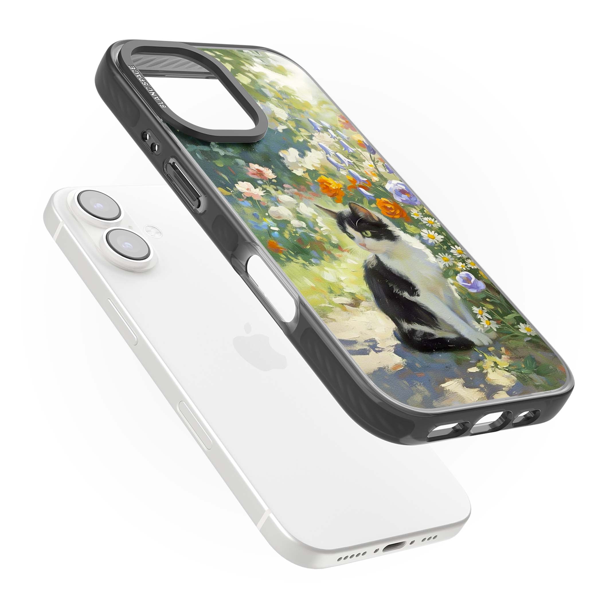 Cat In The Meadow for her iPhone case | Black Impact case for iPhone 16, iPhone 16 Plus