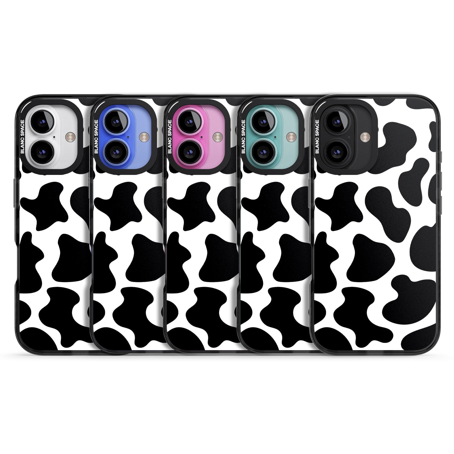 iPhone 16 Pro Max Cow Print Black Impact Phone Case