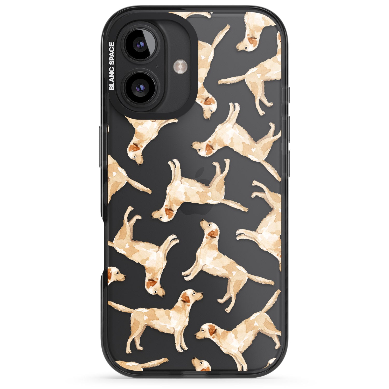 iPhone 16 Pro Max Yellow Labrador Watercolour Dog Pattern Black Impact Phone Case