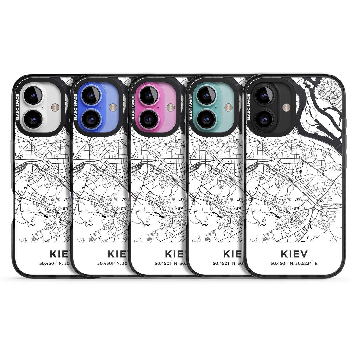 iPhone 16 Pro Max Map of Kiev, Ukraine Black Impact Phone Case