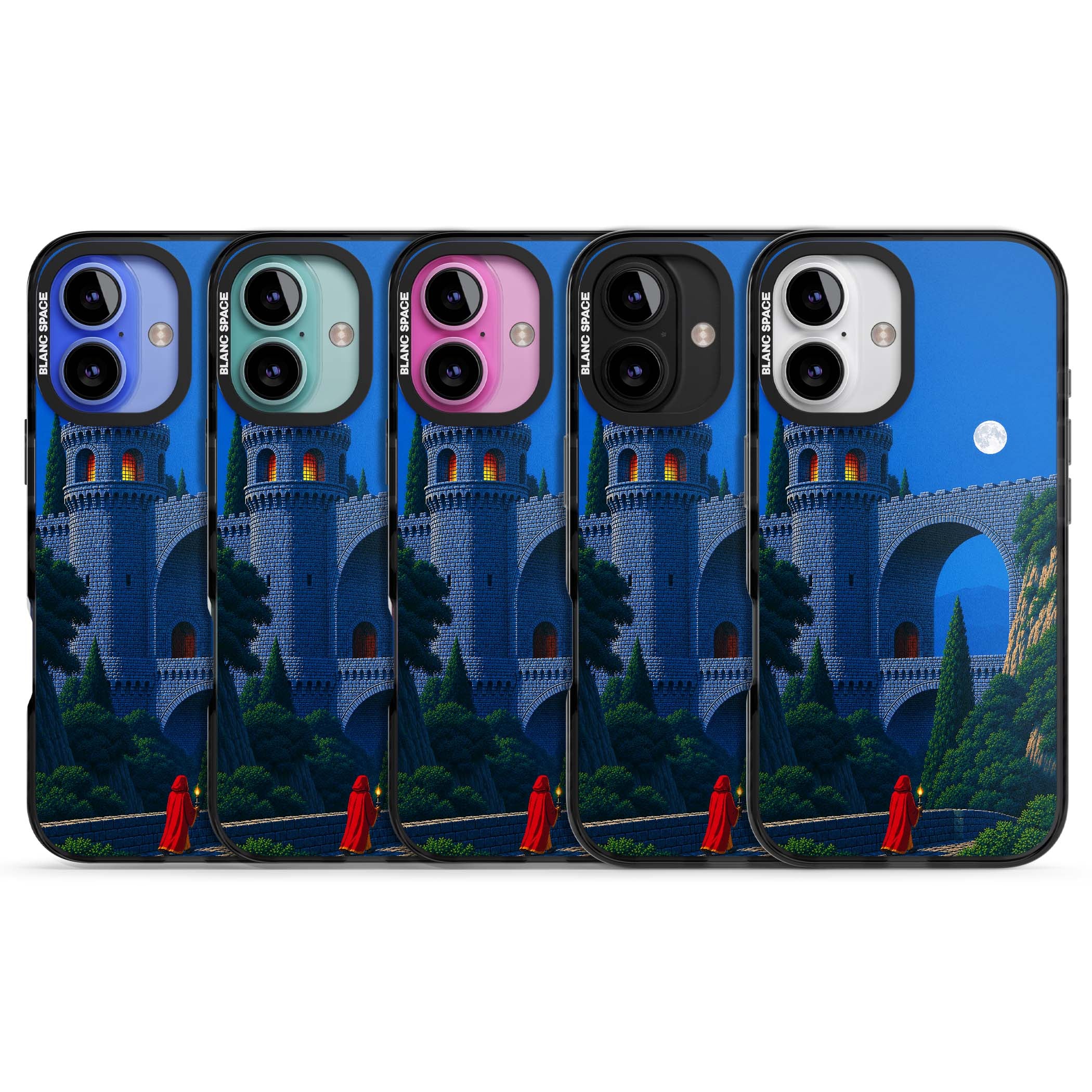 Castle Walls art iPhone case | Black Impact case for iPhone 16, iPhone 16 Plus