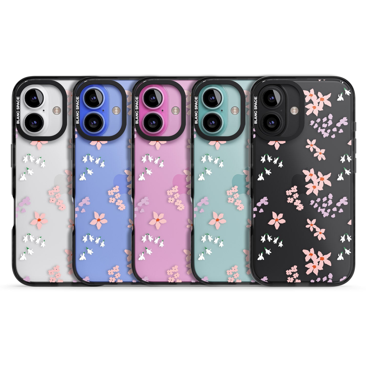 iPhone 16 Pro Max Pink & Purple Flower Mix: Clear Black Impact Phone Case