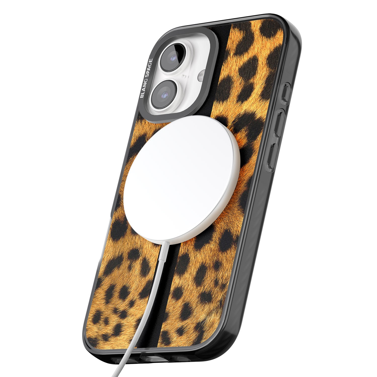 iPhone 16 Pro Max Personalised Leopard Print Black Impact Phone Case