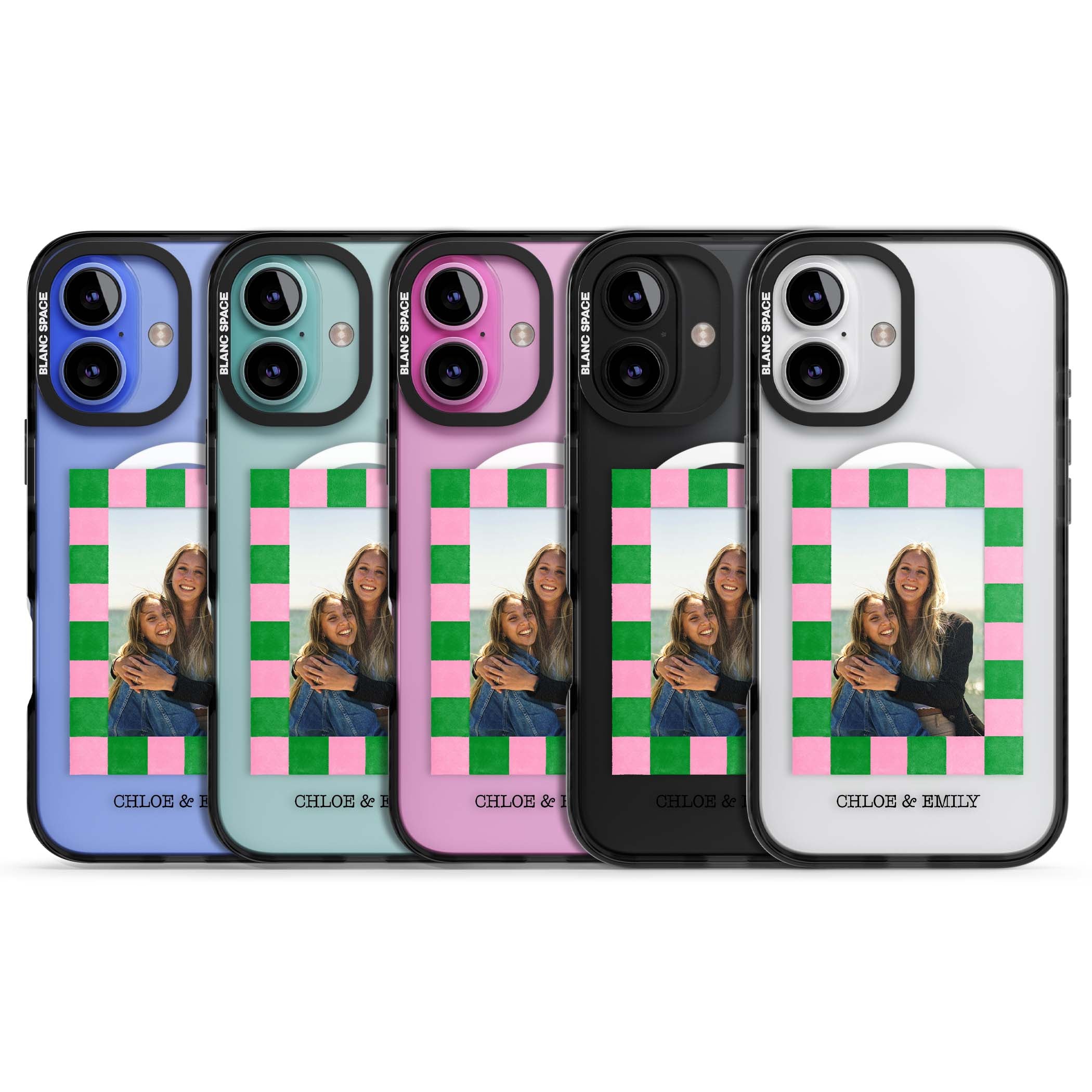 Riviera Check Photo cute iPhone case | Black Impact Magsafe case for iPhone 16, iPhone 16 Plus