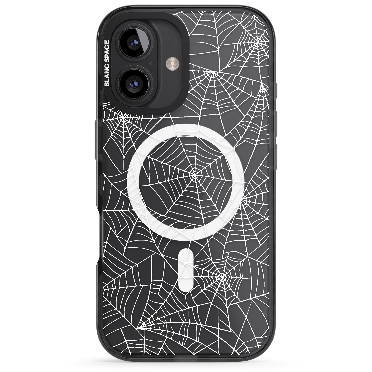 iPhone 16 Pro Max Personalised Spider Web Pattern Black Impact Phone Case