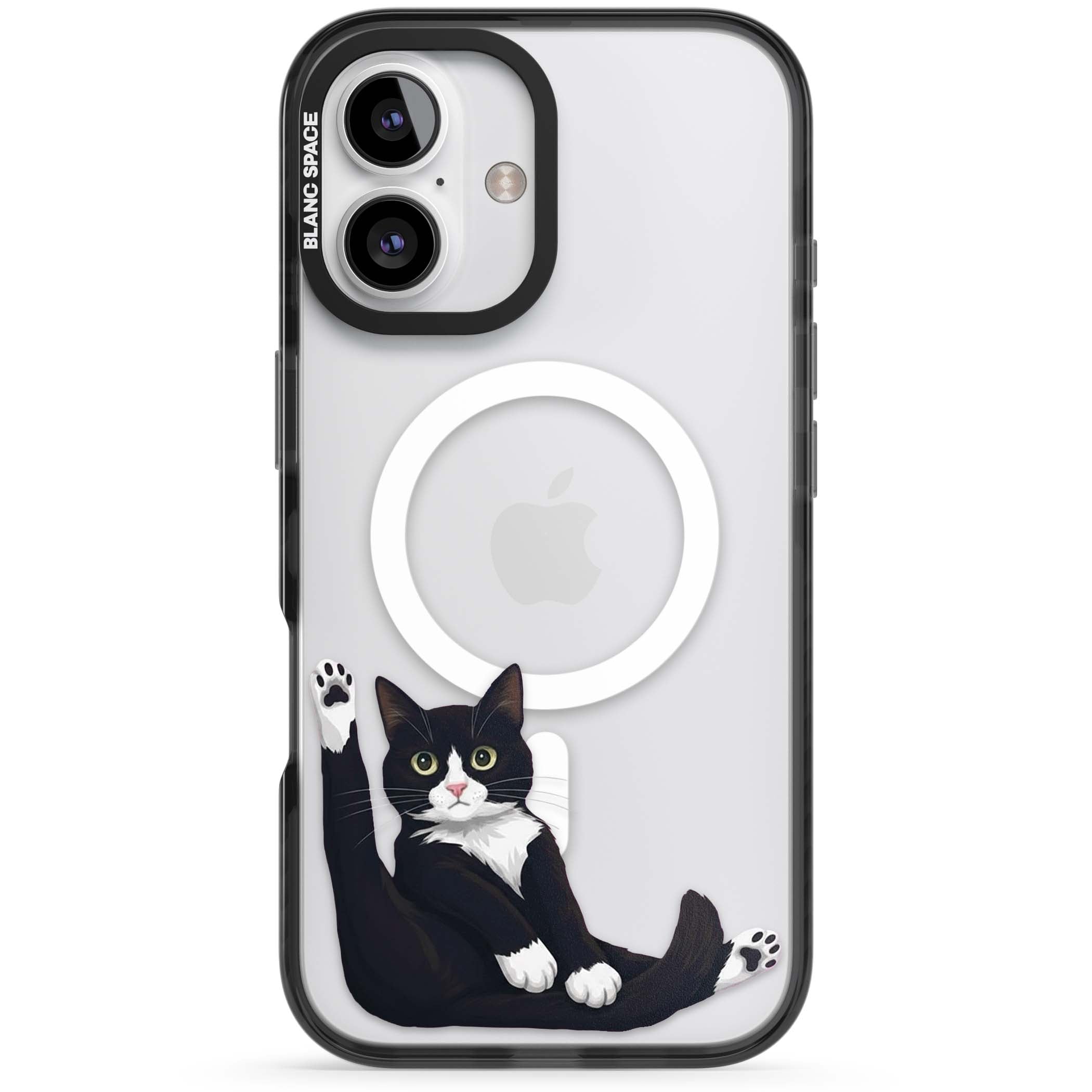 Mid-Groom Cat animals iPhone case | Black Impact Magsafe case for iPhone 16, iPhone 16 Plus