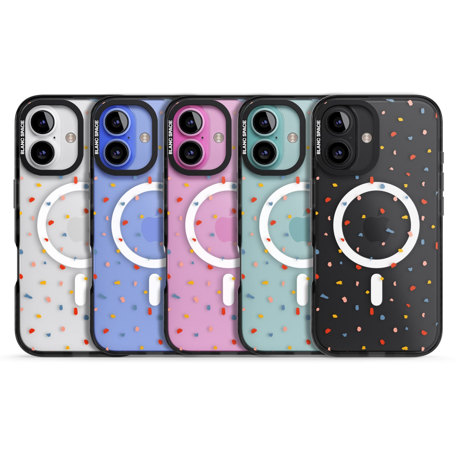 iPhone 16 Pro Max Small Confetti Print Clear Black Impact Phone Case