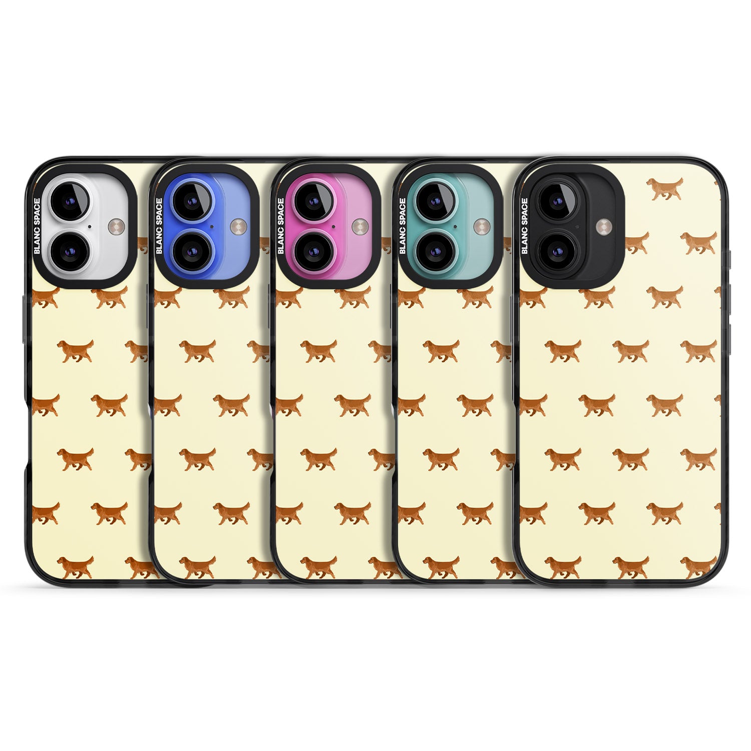 iPhone 16 Pro Max Golden Retriever Dog Pattern Black Impact Phone Case