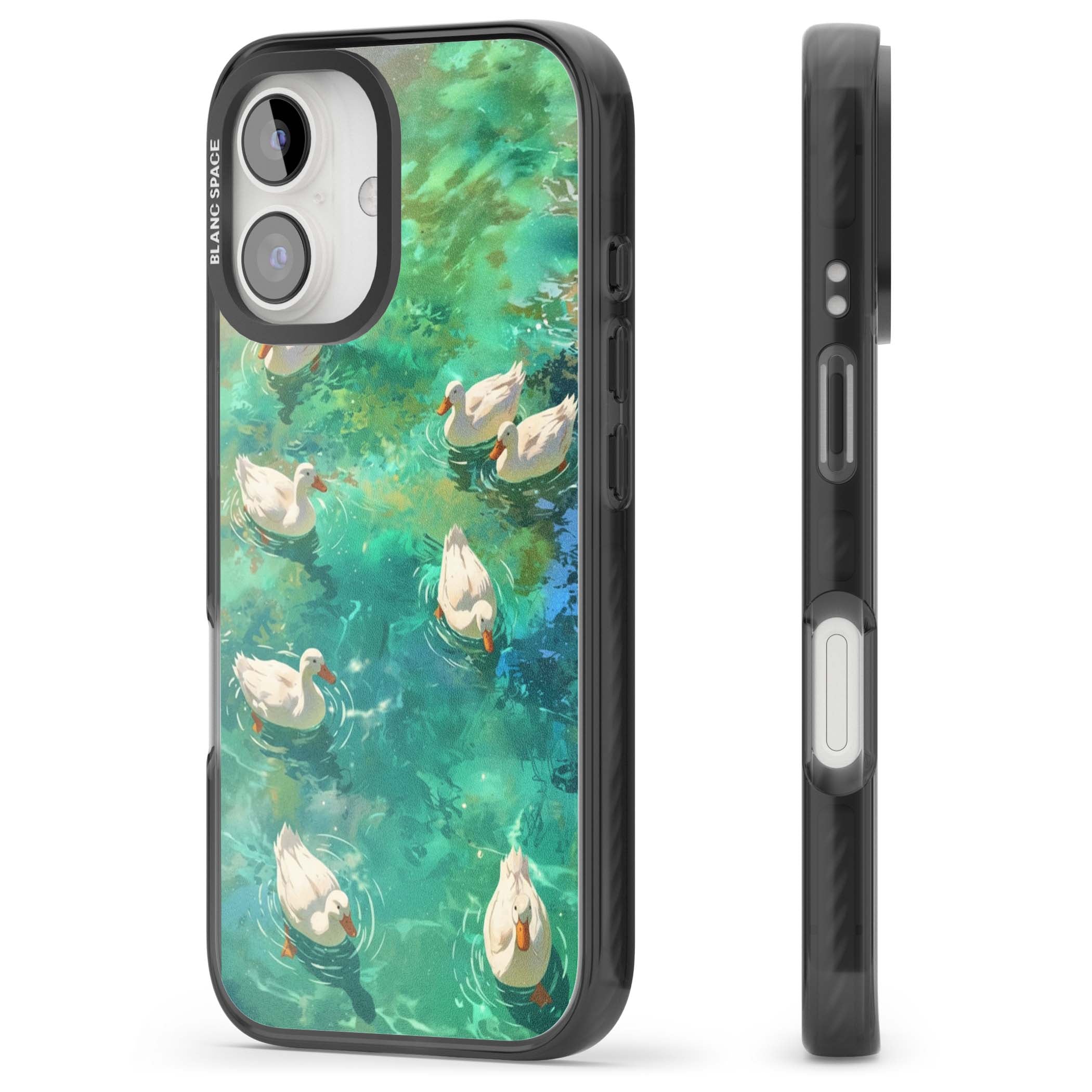 Ducks In The Pond for her iPhone case | Black Impact Magsafe case for iPhone 16, iPhone 16 Plus