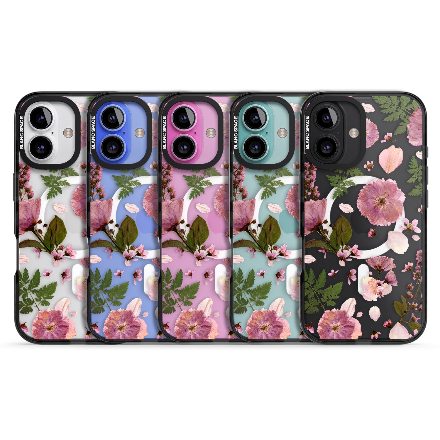 iPhone 16 Pro Max Natural Arrangement of Flowers & Leaves Design Black Impact Phone Case